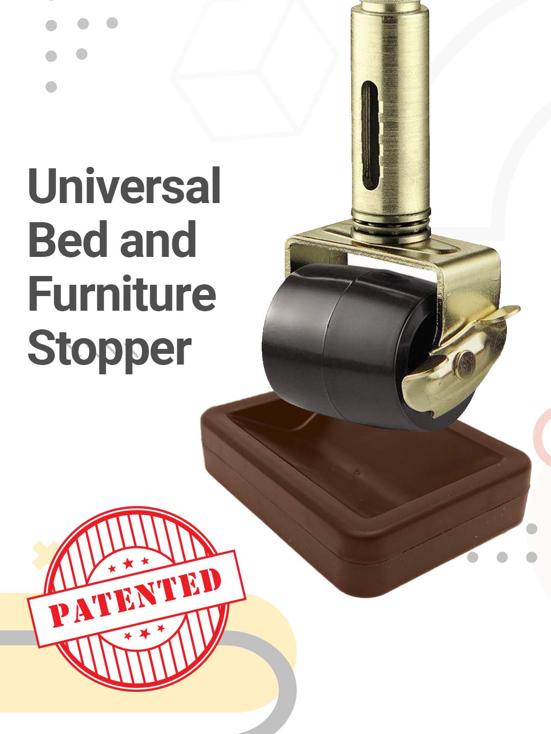 SlipToGrip Bed and Furniture Stoppers - Non Slip Rubber Backing Protects Floor, fit All Wheels of Furniture, Sofa Bed Chairs-Made up of Solid ABS Plastic Prevents Scratches and Sliding (6, Brown) - Like New