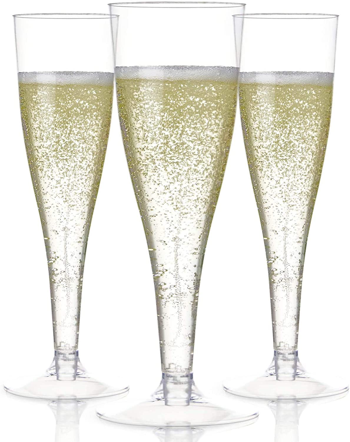 Plastic Champagne Flutes Disposable | Clear Plastic Champagne Glasses for Parties | Clear Plastic Cups | Plastic Toasting Glasses | Mimosa Glasses | Wedding Party Bulk Pack  - Like New