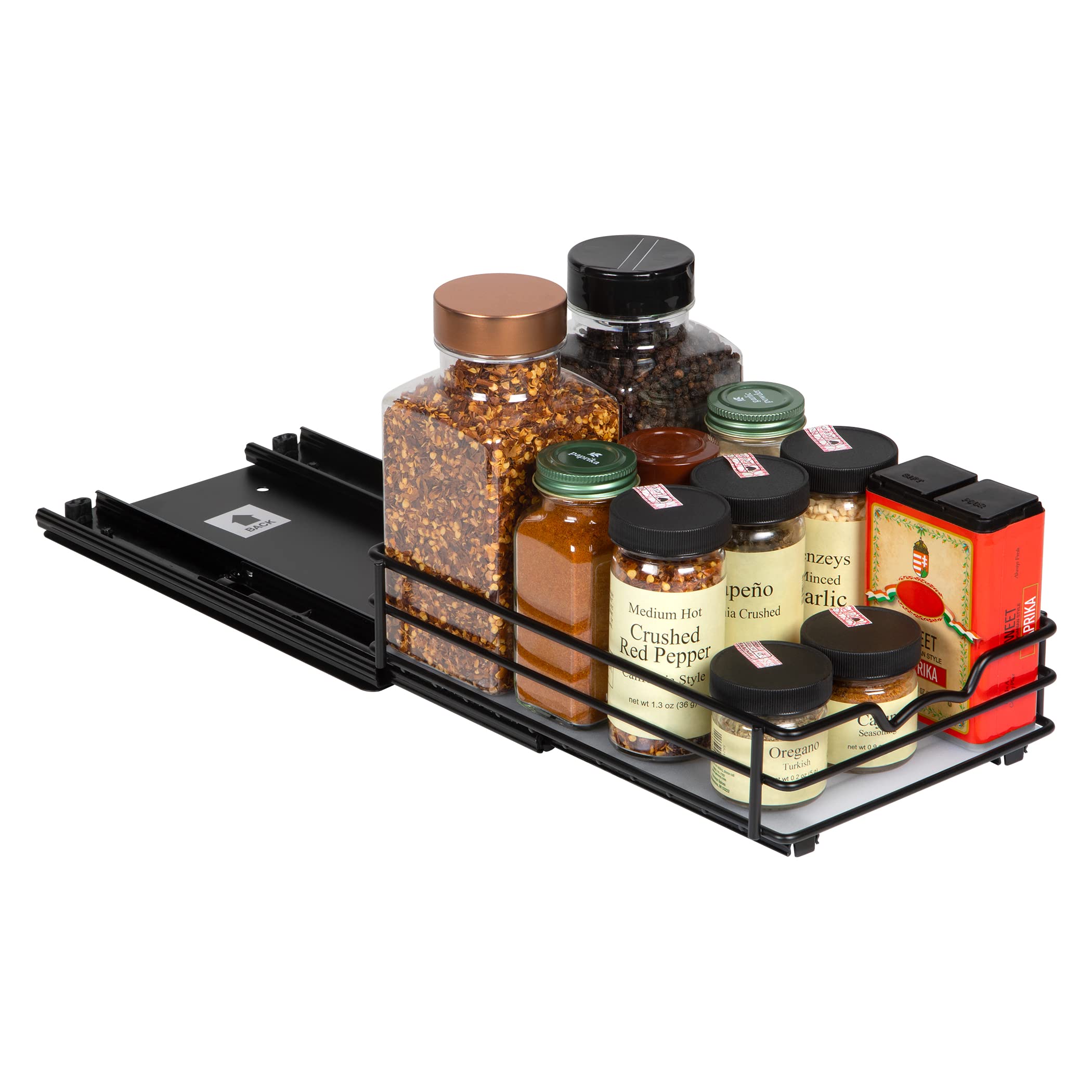 HOLDN� STORAGE Pull Out Spice Rack Organizer for Cabinet, Heavy Duty-5 Year Limited Warranty- Slide Out Spice Rack 6.5" W -Fits Spices, Sauces, Cans etc. Requires at Least 6.9� Cabinet Opening - Very Good