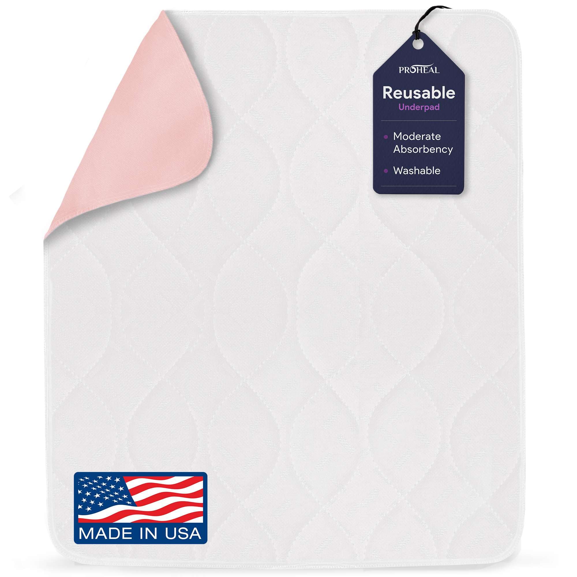 Incontinence Bed Pads Washable - Reusable Waterproof Bed Pads - Soft and Leak Proof Chucks - Moderate Absorbent Pee Pads for Adults - Withstands Extensive Washing - Like New