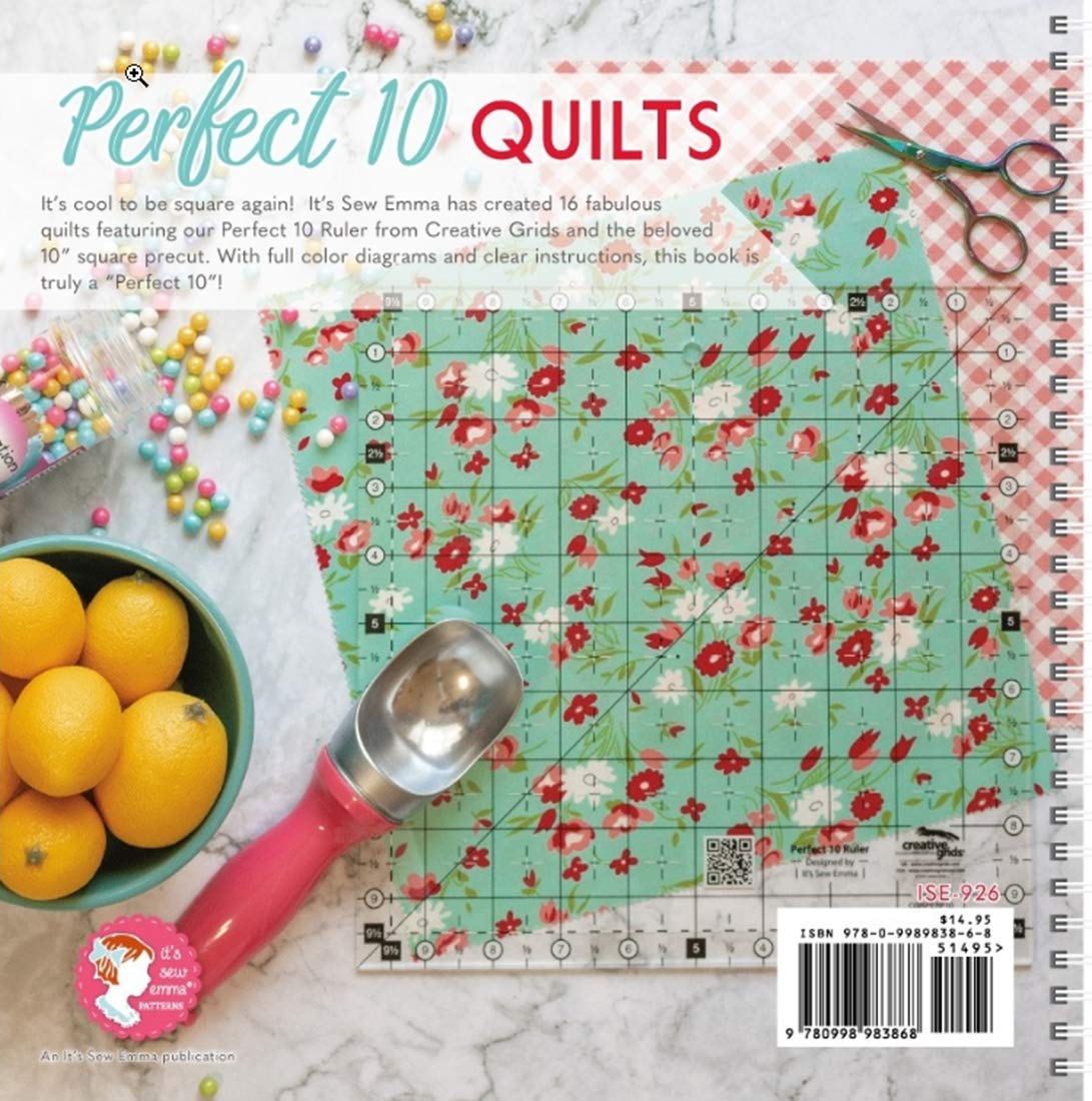 Perfect 10 Quilts Bundle- Creative Grids Perfect 10 Ruler and Perfect 10 Quilts Pattern Book - Like New