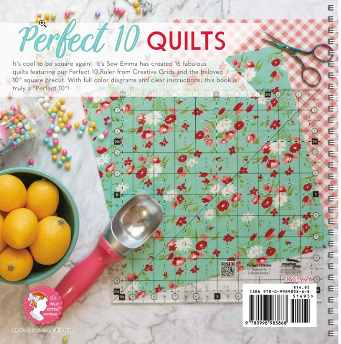 Perfect 10 Quilts Bundle- Creative Grids Perfect 10 Ruler and Perfect 10 Quilts Pattern Book  - Like New