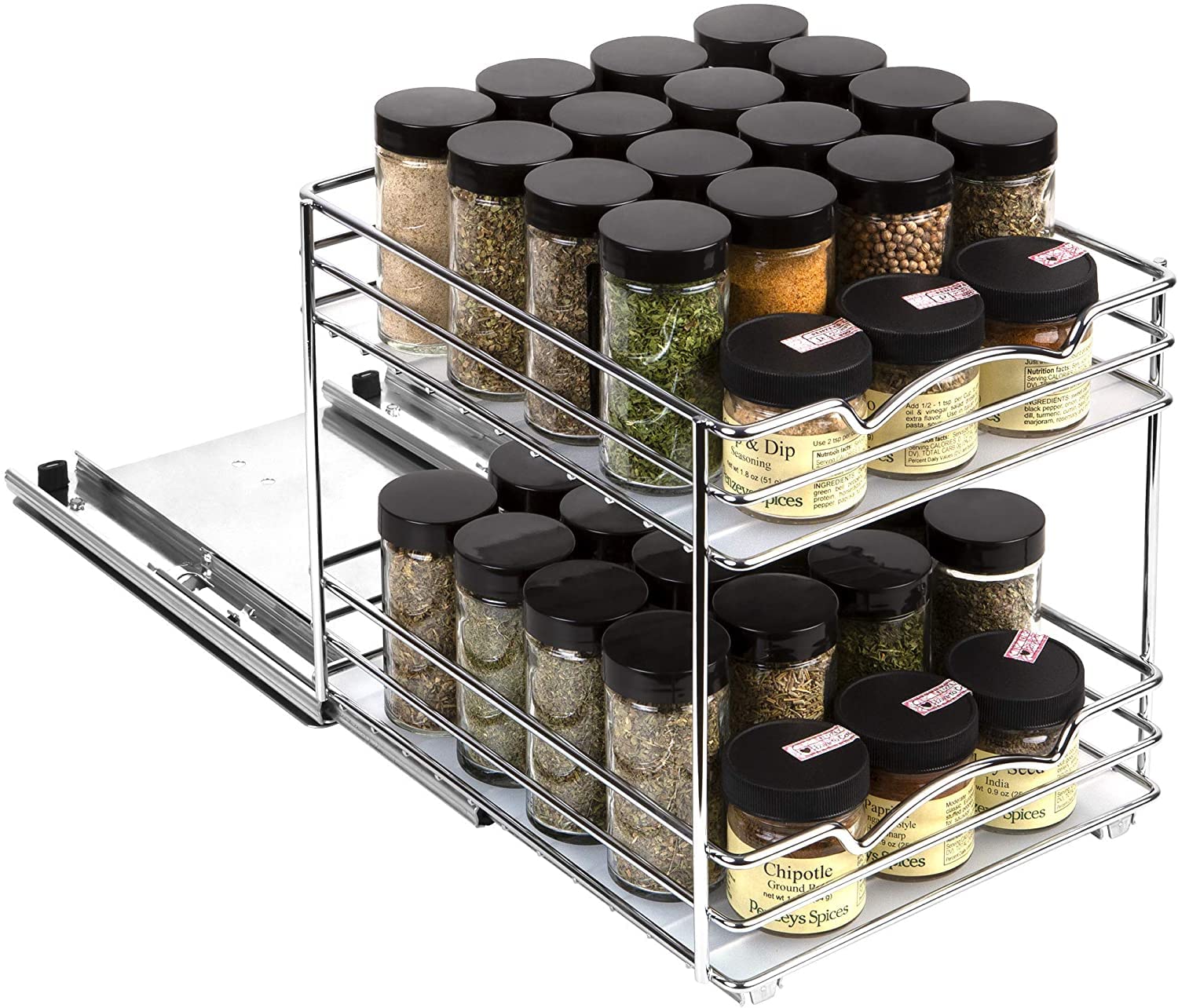 HOLDN� STORAGE Spice Rack Organizer for Cabinet, Heavy Duty - Pull Out Spice Rack 5 Year Warranty- Spice Organization 8-1/2"Wx10-3/8 Dx8-7/8 H - for Inside Cabinets & Pantry Closet. - Like New