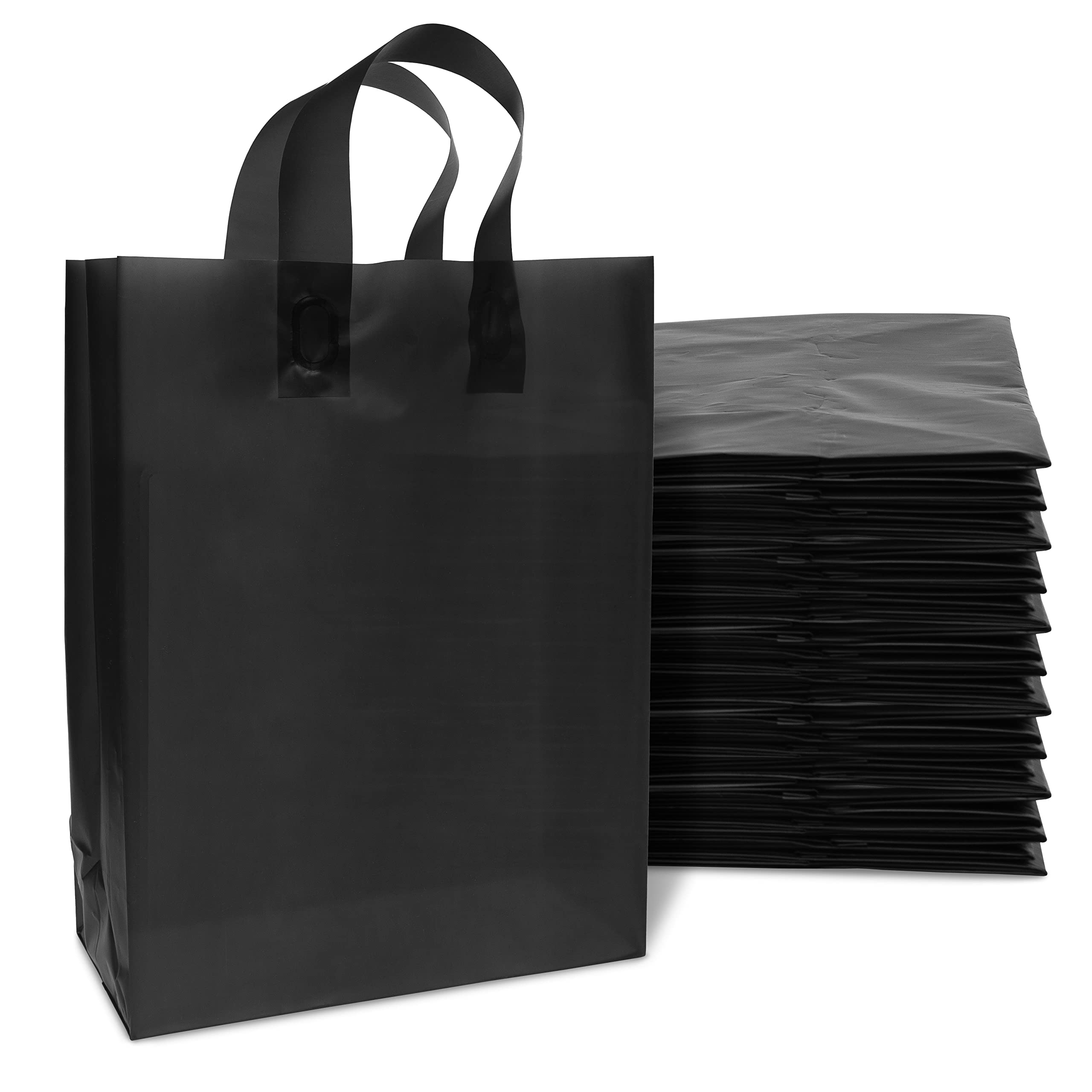 Prime Line Packaging PSB Frosted Black Shopping Merchandise Bags