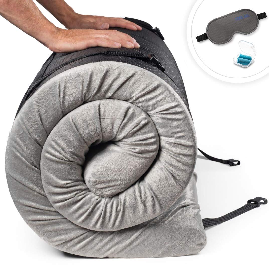 CertiPUR-US Roll Up Memory Foam Camping Mattress Pad with Waterproof Cover and Travel Bag - Very Good