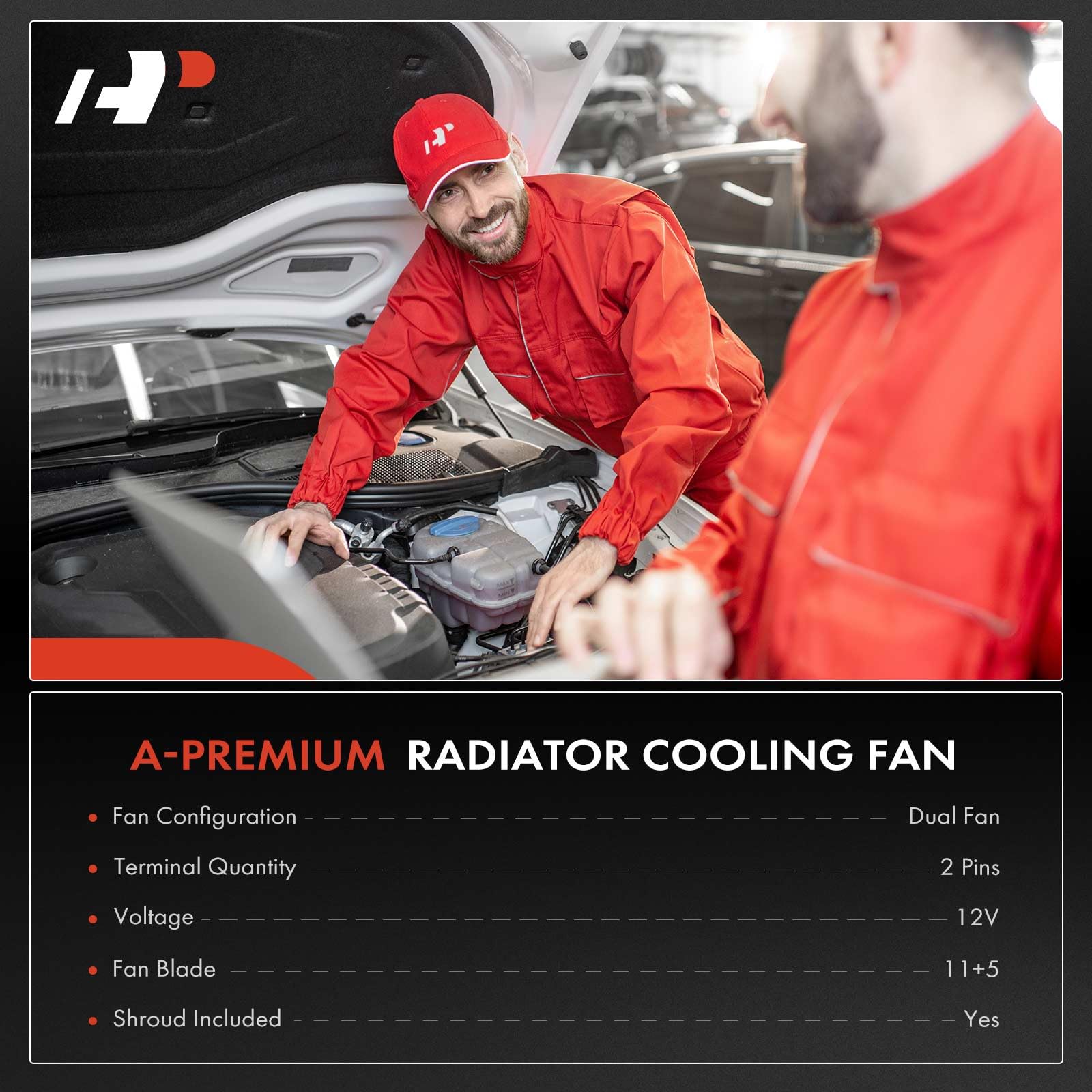 A-Premium Engine Radiator Cooling Fan Assembly Compatible with Select Ford Models - Focus 2000 2001 2002 2003 2004 - Replace# CF15080, YS4Z8C607AA - Like New
