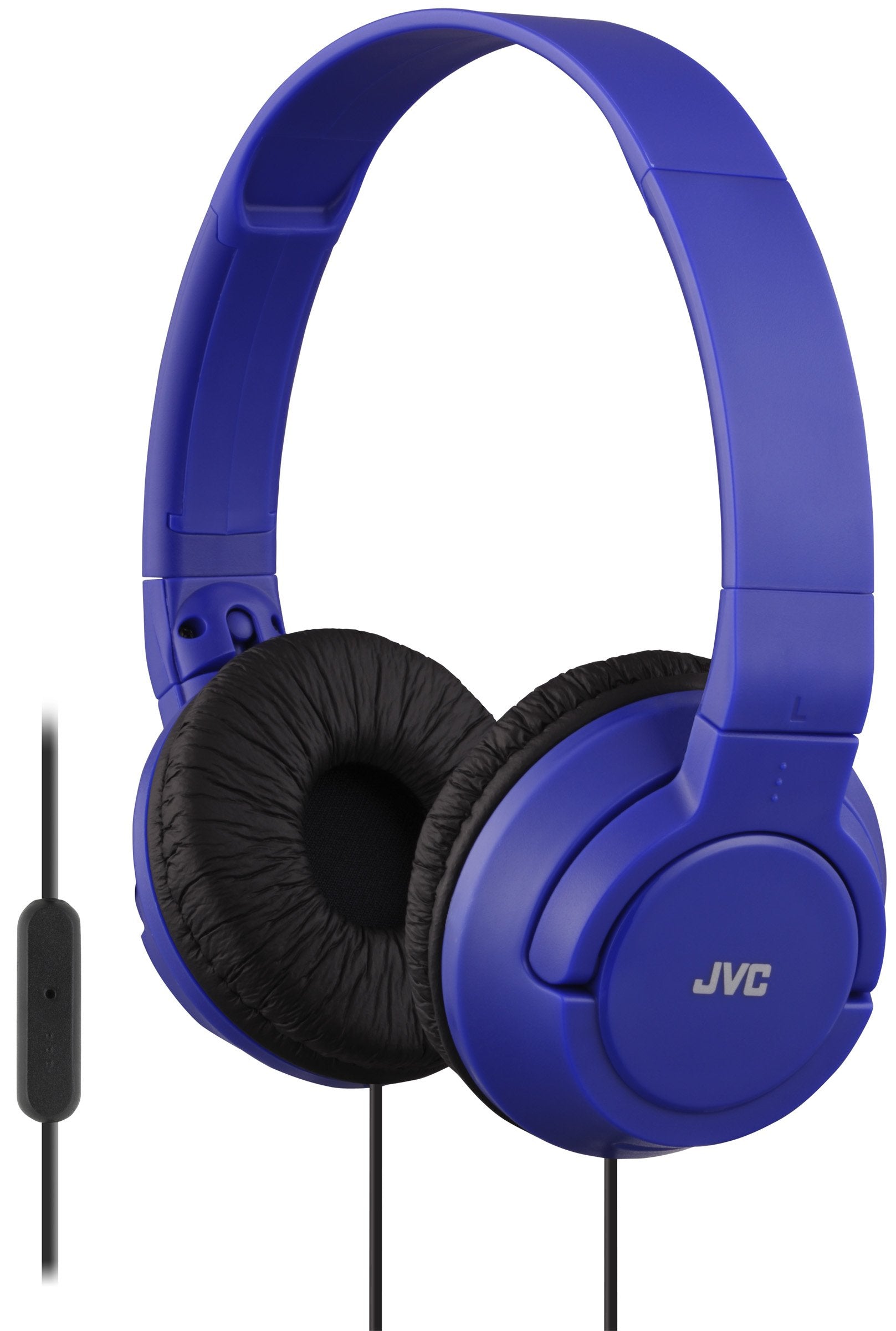 JVC Lightweight Flat Foldable On Ear Colorful Lightweight Foldable Headband with Mic, Blue (HASR185A) - Like New