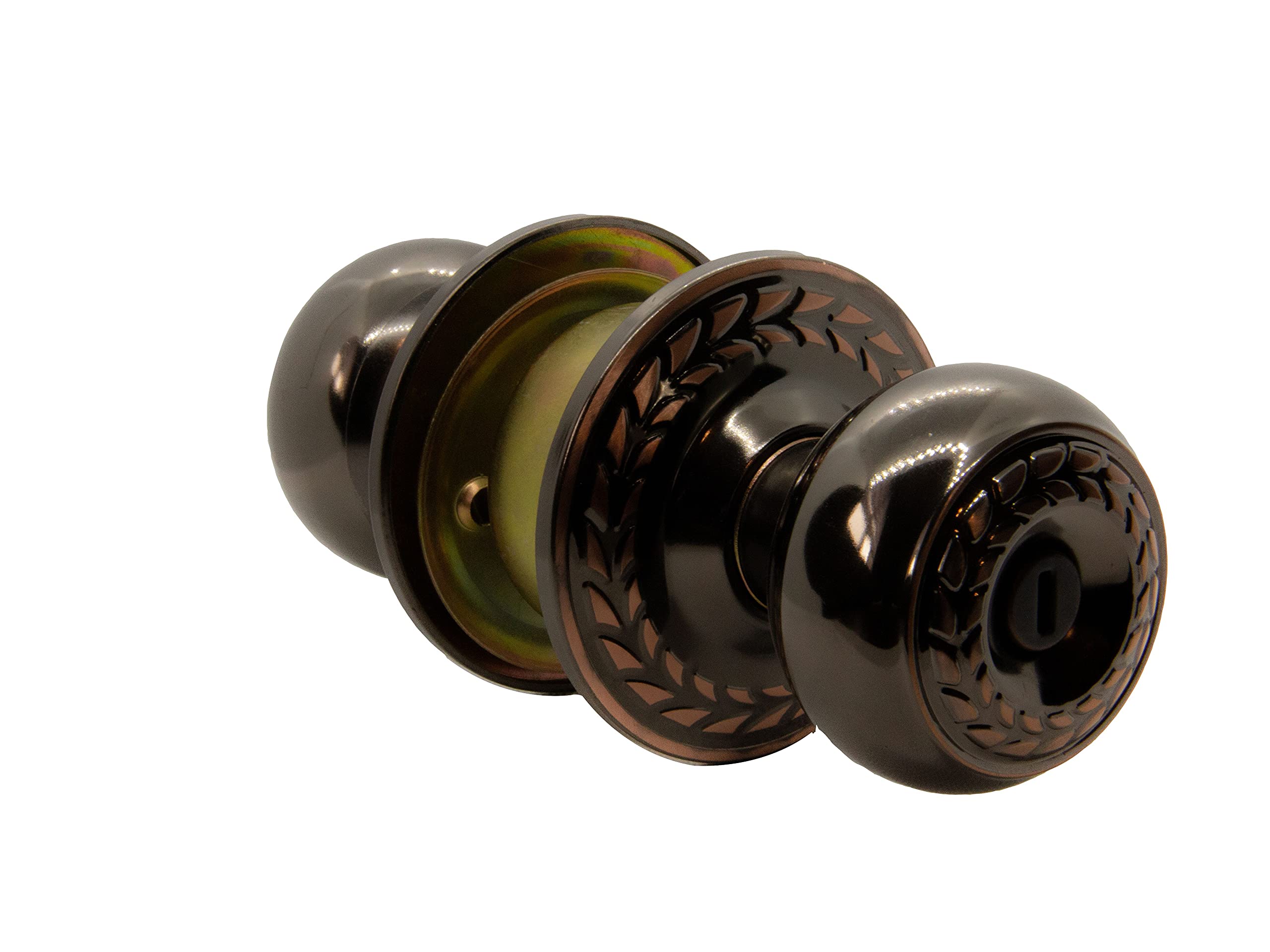 LOCKSET Antique Black Privacy Door knob, Lock Set 60mm Latch, Door Handle for Bedrooms and Bathroom - Like New