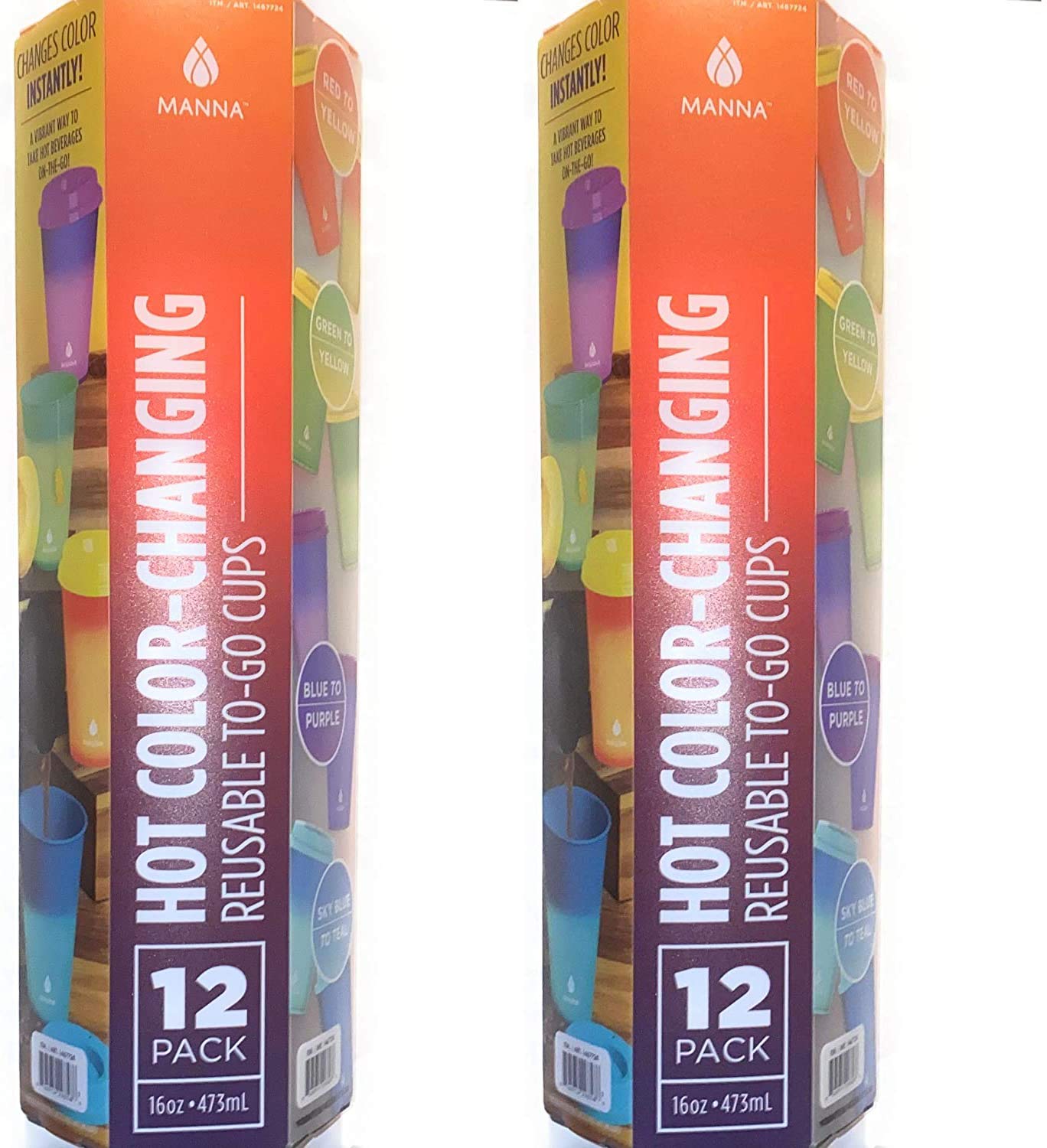 Manna Hot Color Changing To-Go Cups, 24-pack - Like New