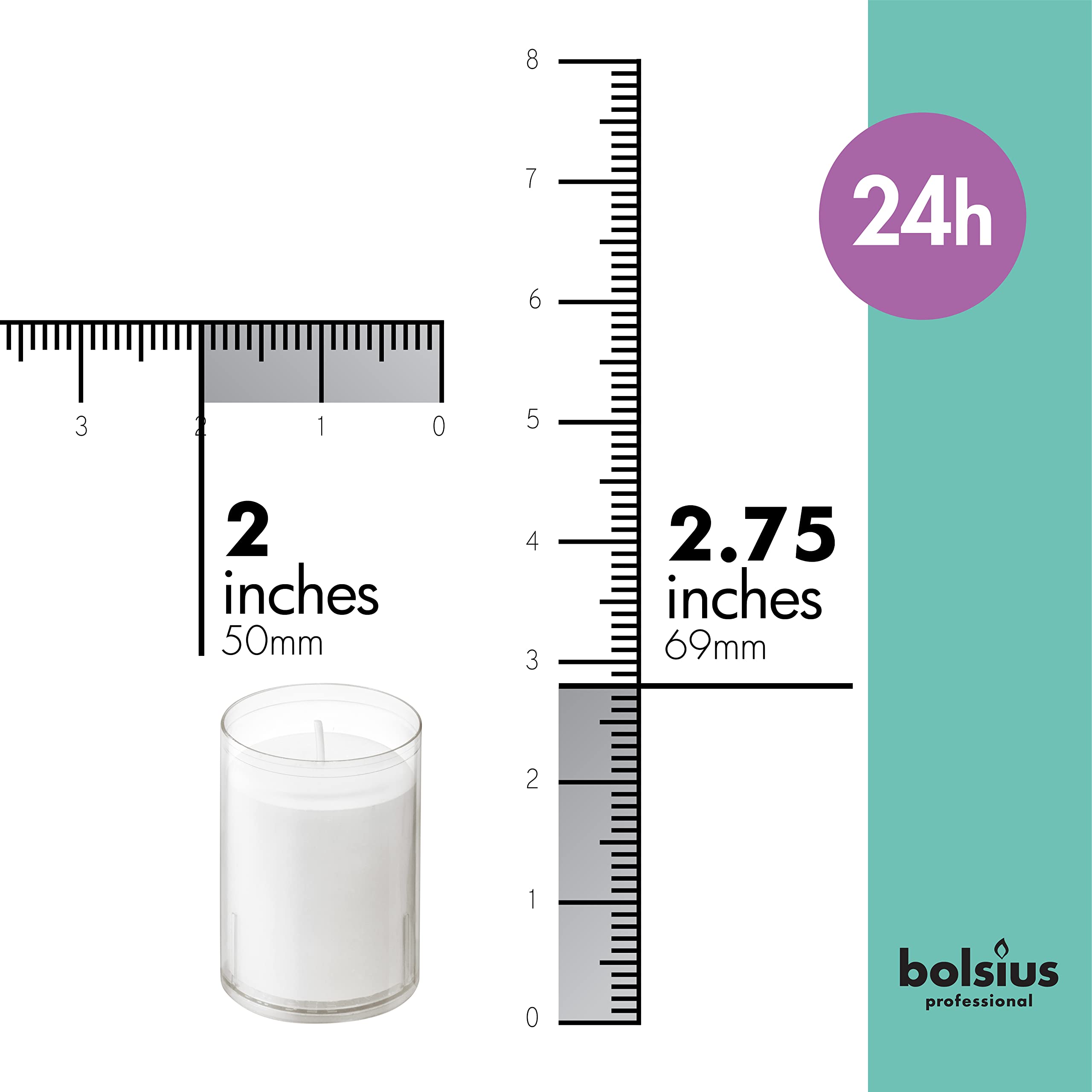 BOLSIUS Votive Candles - Restaurant Candles in White Unbreakable Plastic Cups - Acceptable