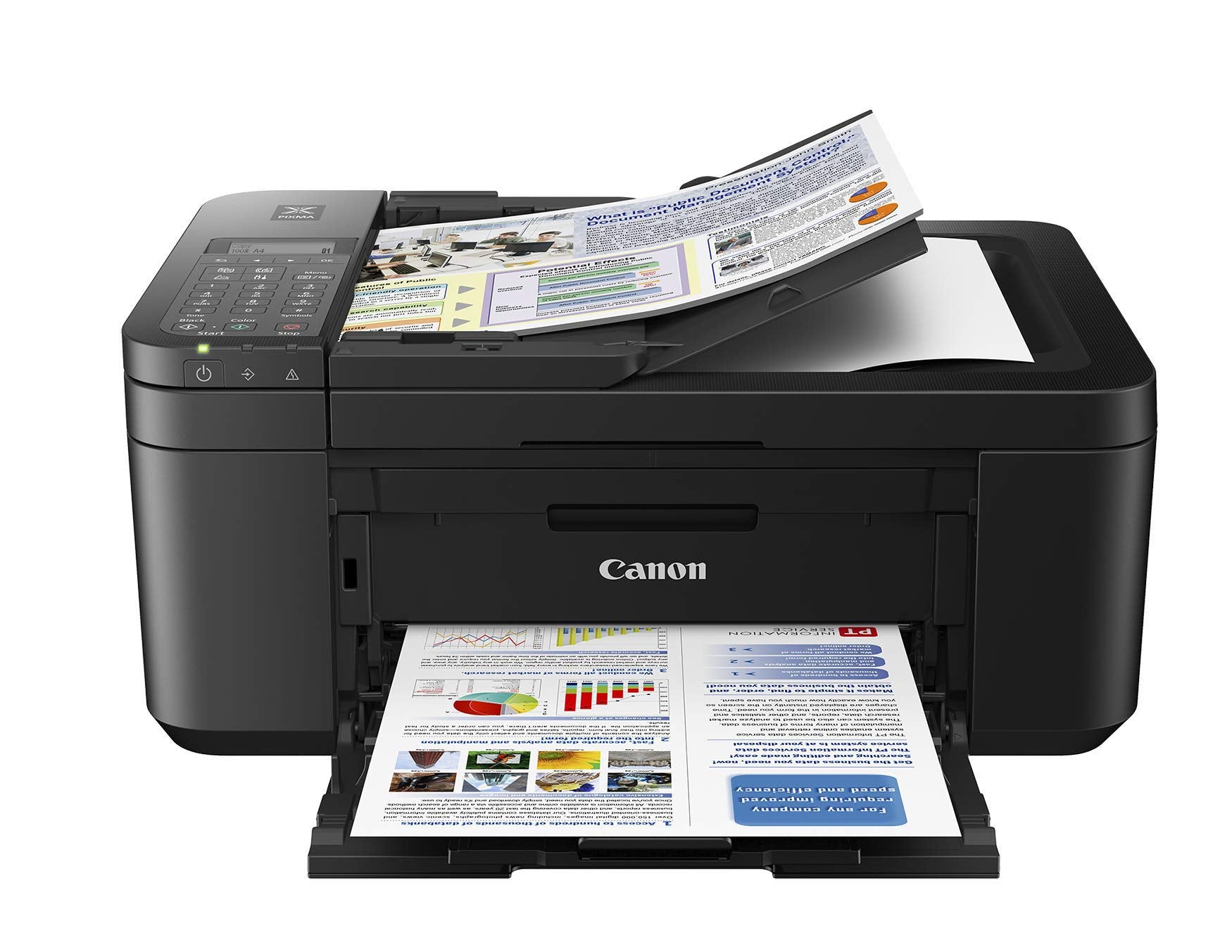 Canon PIXMA TR4527 Wireless Color Photo Printer with Scanner, Copier & Fax, Black - Acceptable