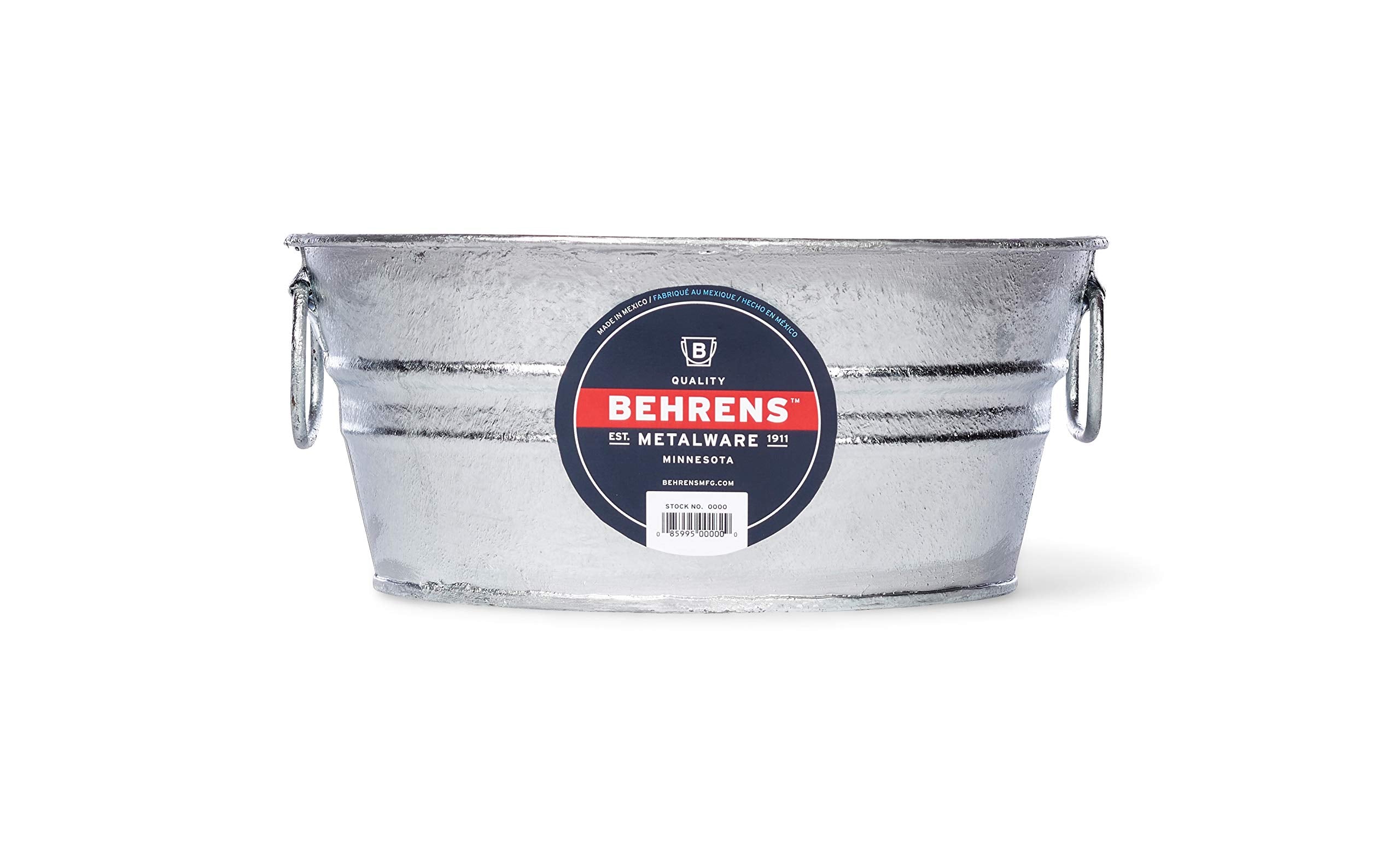 Behrens 103LFT 1.5 Gallon Hot Dipped Steel Low Flat Tub, Silver - Acceptable