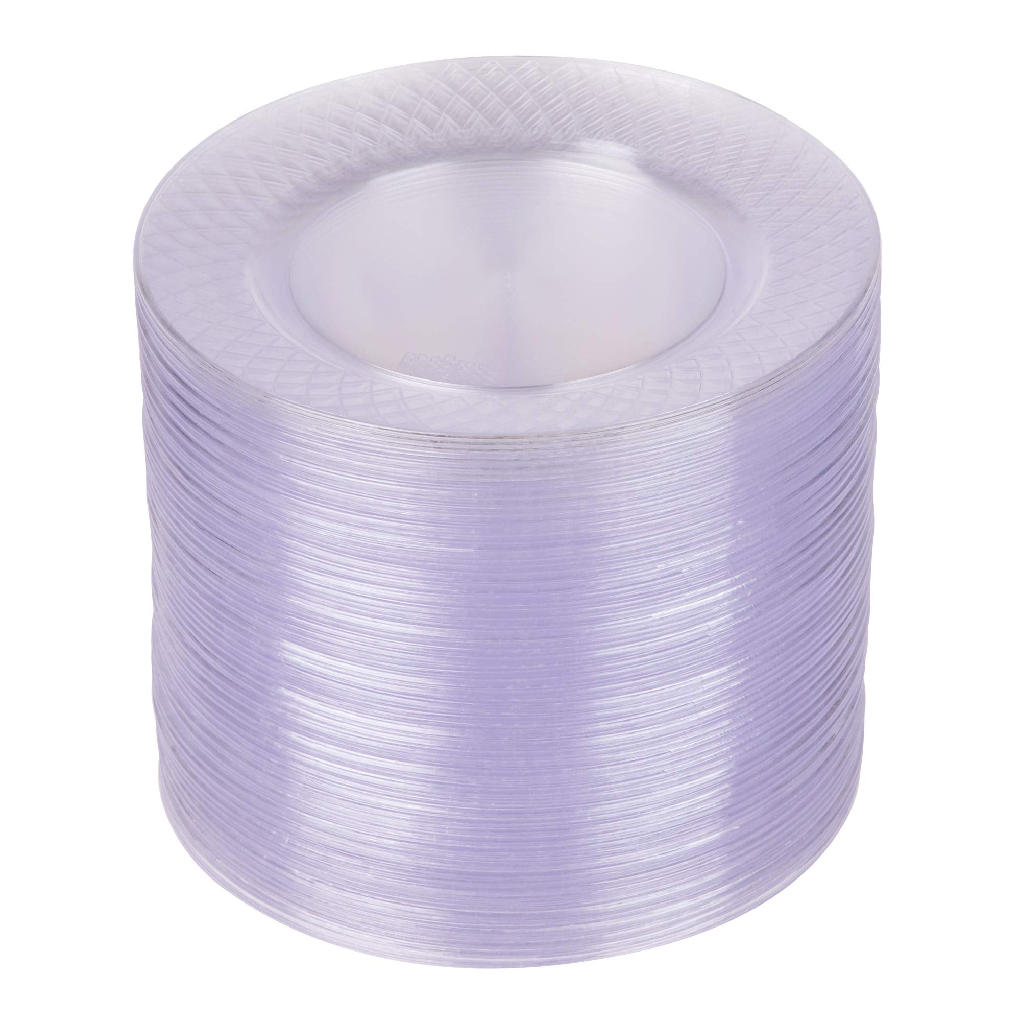 Clear Plastic Plates, 6.25 Inch Disposable Plates, Fancy Dessert Plates, Hard Round Party Plates, Elegant Appetizer Plates, Heavy Duty Wedding Plates, Small Cake Plates for Weddings and Holidays  - Good