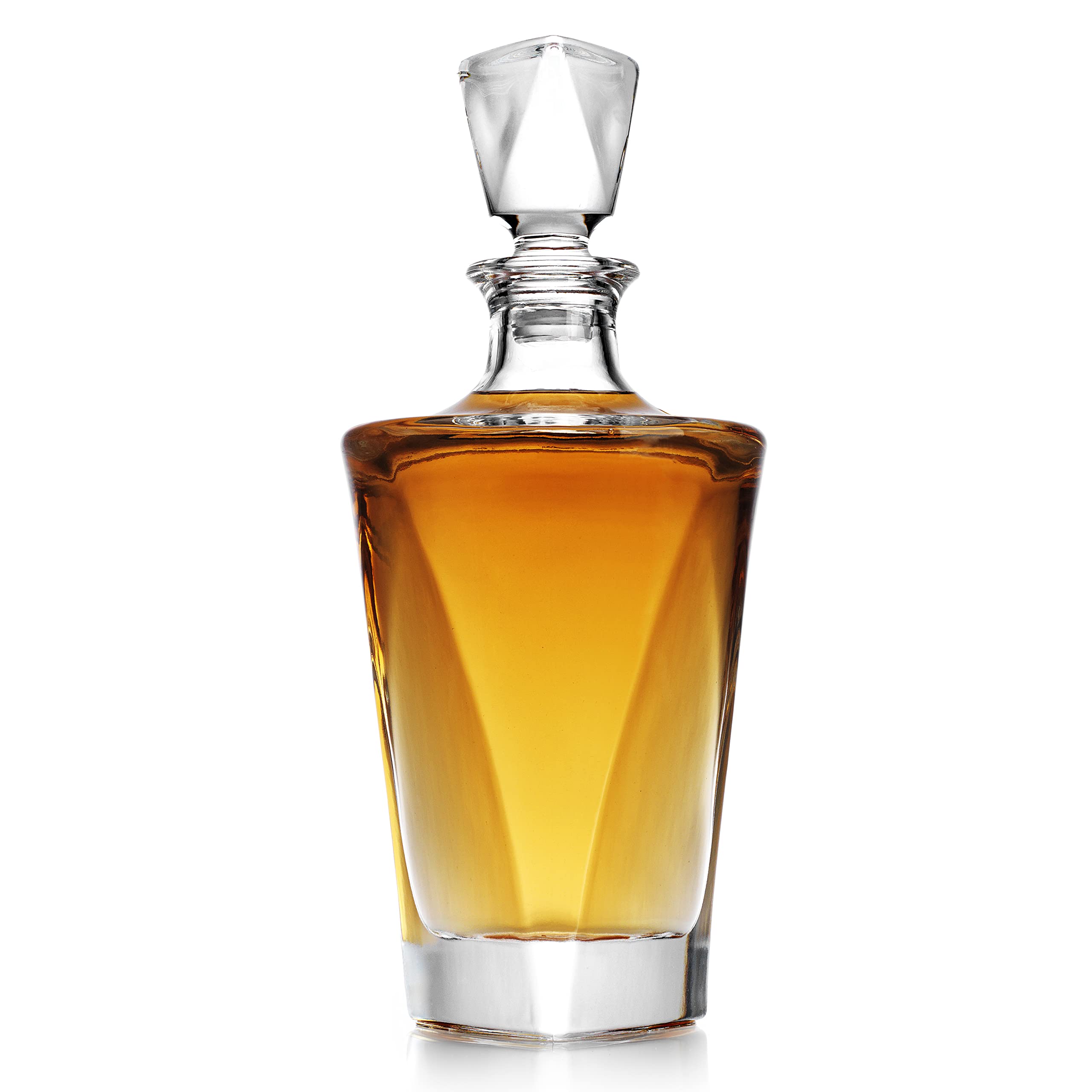 Glaver's Whiskey Decanter, Old Fasioned Twisted Decanter, Crystal Liquor Decanter,For Bourbon and Scotch. Holiday Gift for Men, Him, Dad | 25 OZ. - Like New