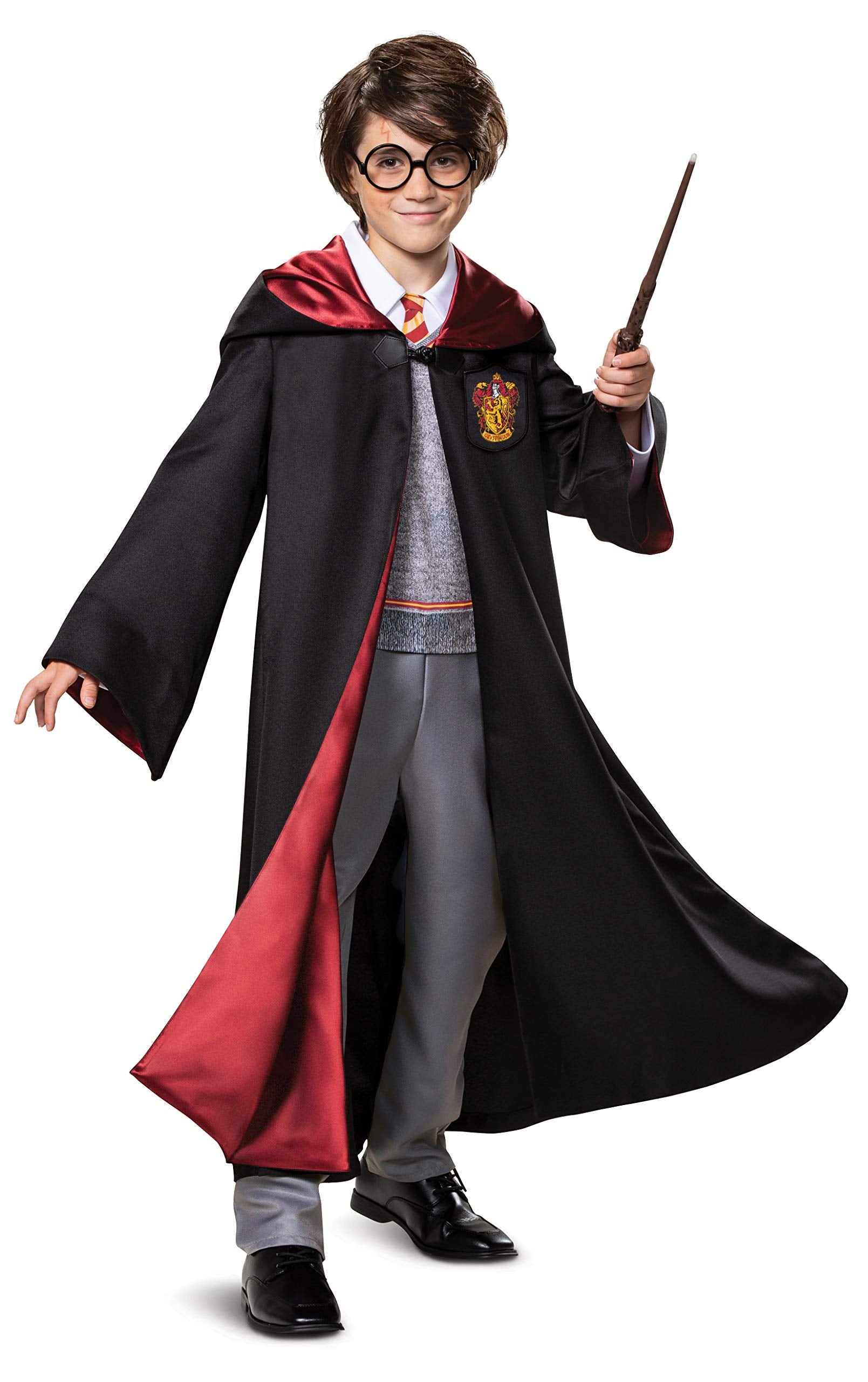 Harry Potter Premium Costume, Official Wizarding World Kids Prestige Hooded Robe and Jumpsuit, Child Size