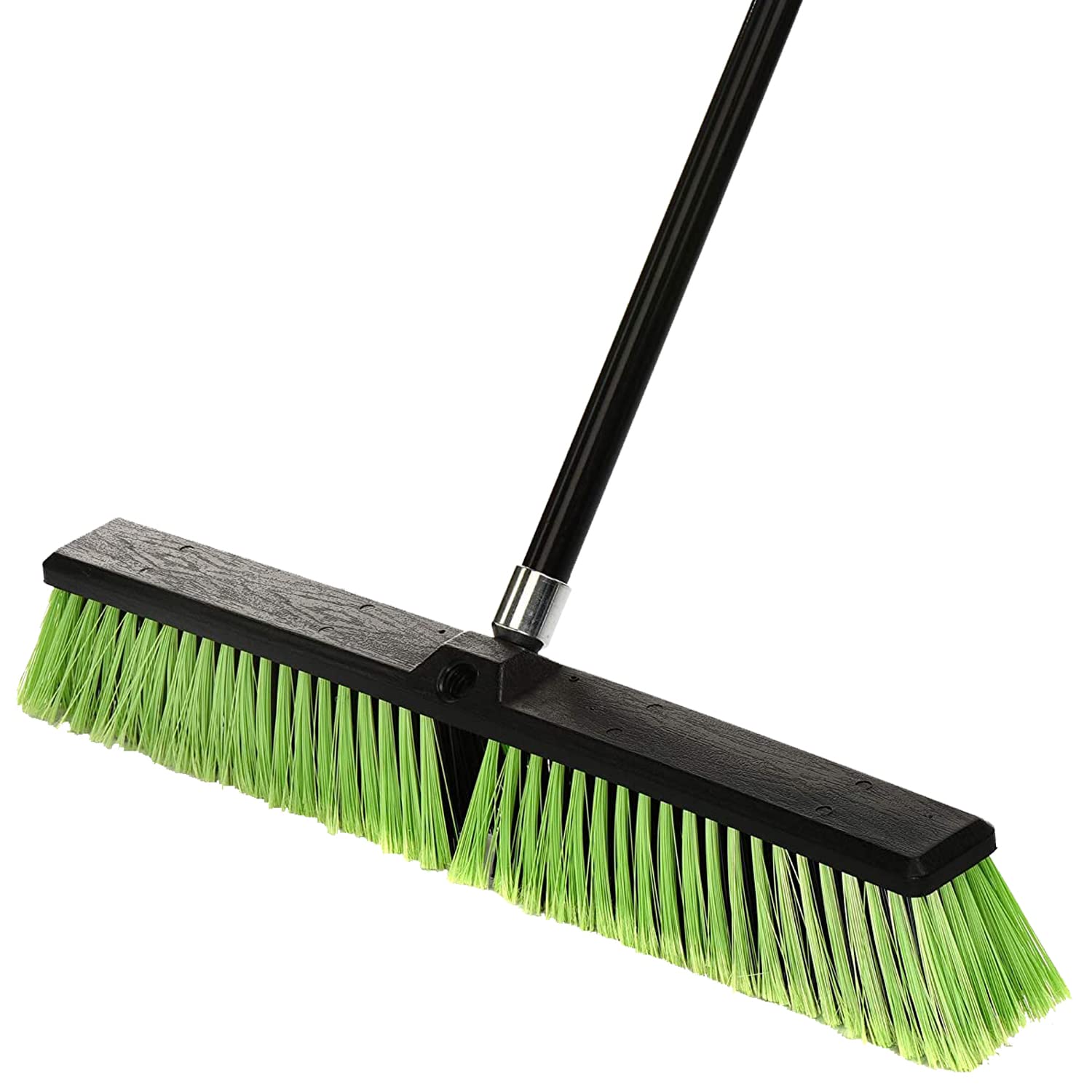 Alpine Industries Push Broom Heavy Duty Smooth Surface Broom Deck Scrubber Long Handle Commercial Floor Scrub Broom Cleans Dirt, Debris, Sand, Mud, Leaves and Water - Like New