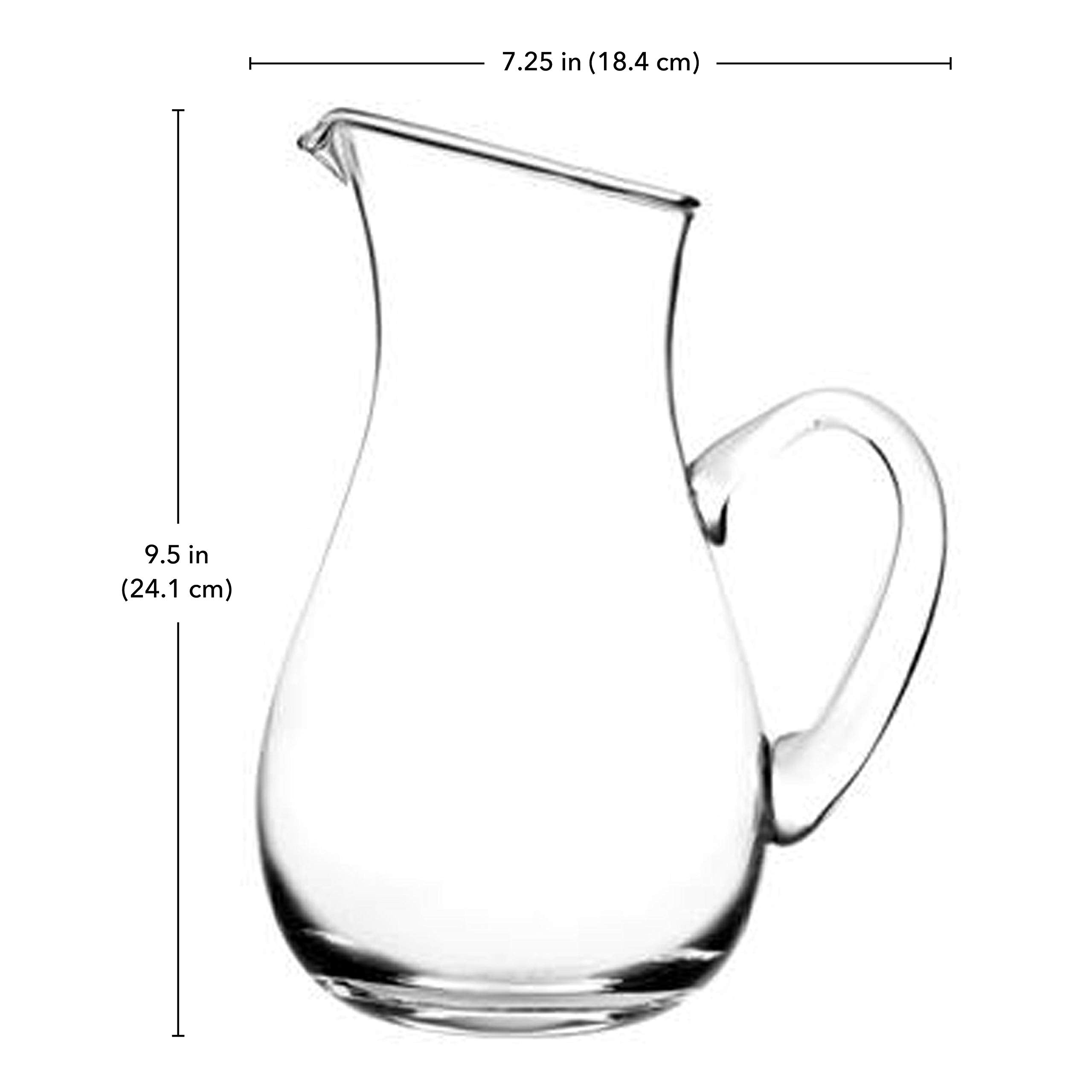 Glass Water Pitcher with Spout � Elegant Serving Carafe for Water, Juice, Sangria, Lemonade, and Cocktails � Crystal-Clear Glass Beverage Pitcher. - Acceptable