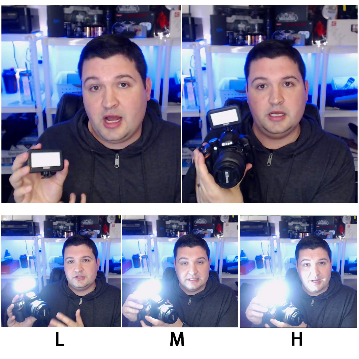 30 LED Video On Camera Light, Sevenoak Brightness Adjusting Dimmable Light with Shoe Mount & USB Charge Port for iPhone X 8 7 DSLR Camera Camcorder GoPro Action iOS Android Smartphones Party YouTube - Like New