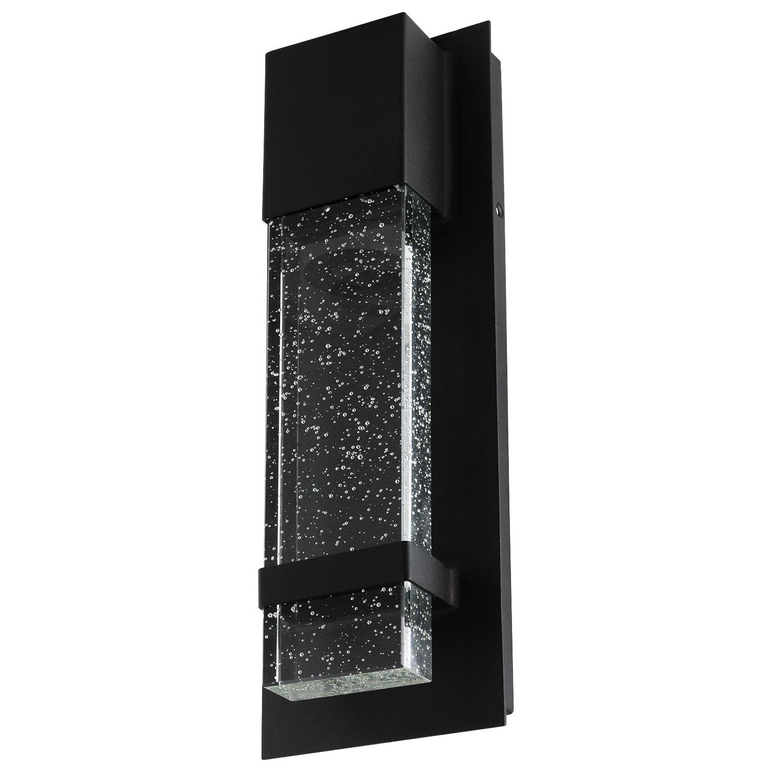 Wall Sconce by Ciata Lighting –Integrated LED Reflects Warm White Lighting Through Glass -Indoor/Outdoor Rectangular Wall Light Fixture –Modern & Stylish Sconce with Matte Black Finish  - Good