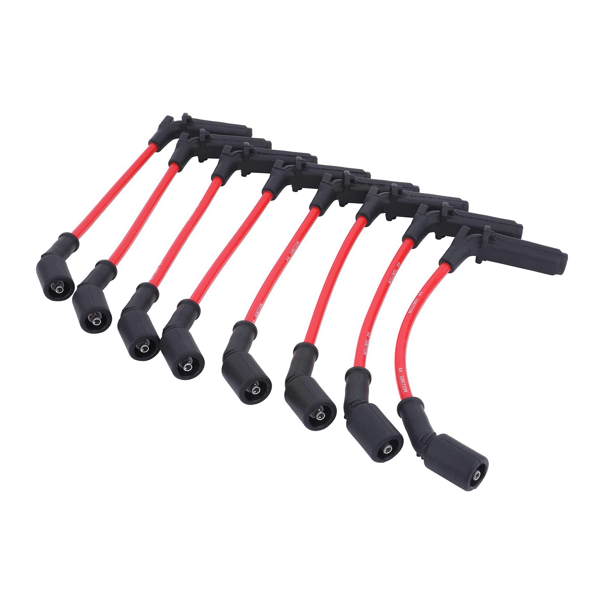 Spark Plug Wire Set of 8 - Compatible with Buick, Cadillac, Chevy, GMC - 2007-2012 - Escalade, Corvette, Avalanche, Silverado, Suburban, Tahoe, Sierra, Yukon - Replaces 9748RR, 19297032, 6718161 - Like New
