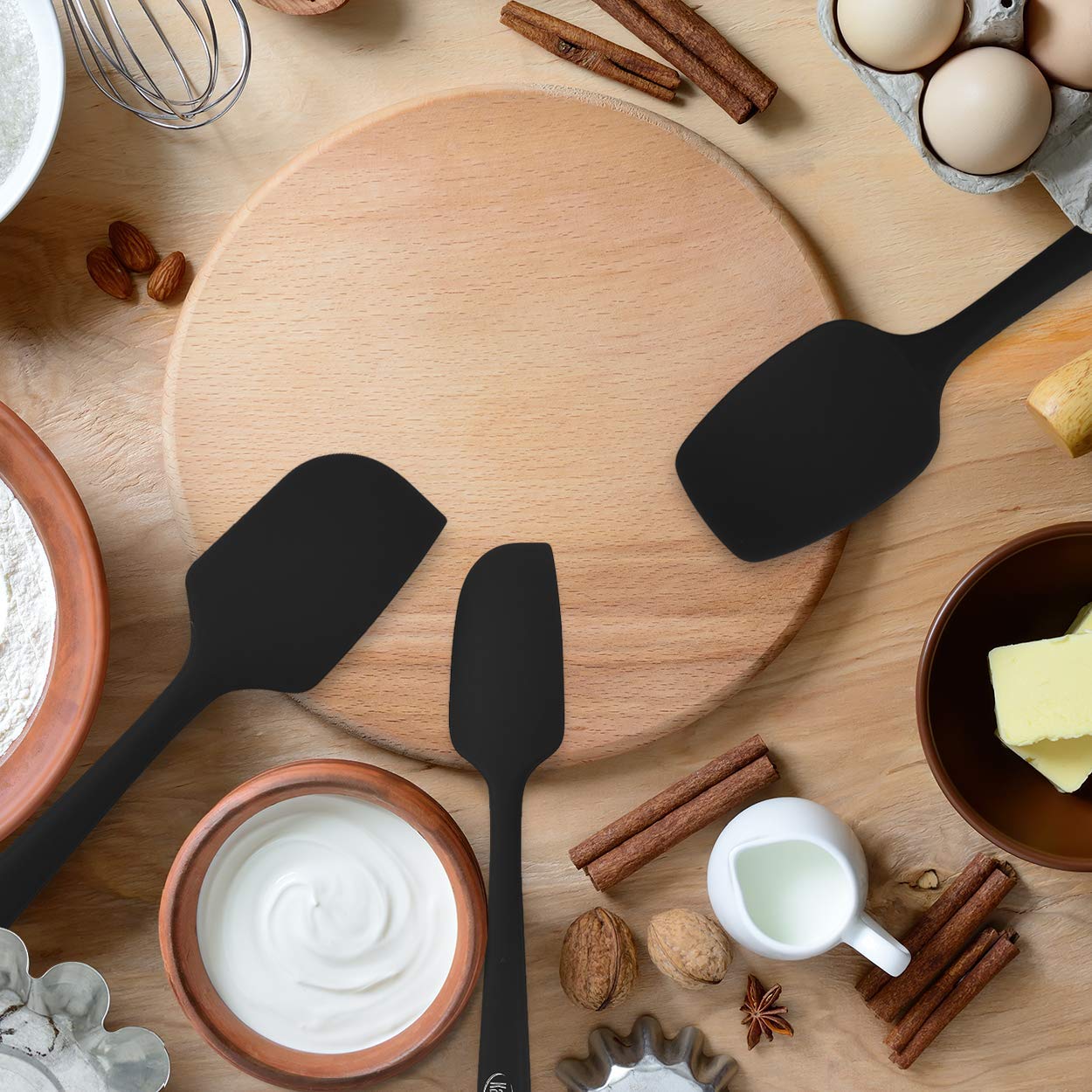 Kaluns Silicone Spatula Set, Rubber Spatulas 600°F Heat Resistant, Nonstick Seamless Design with Stainless Steel Core, Dishwasher Safe, BPA free, Bonus Tongs Included - Like New