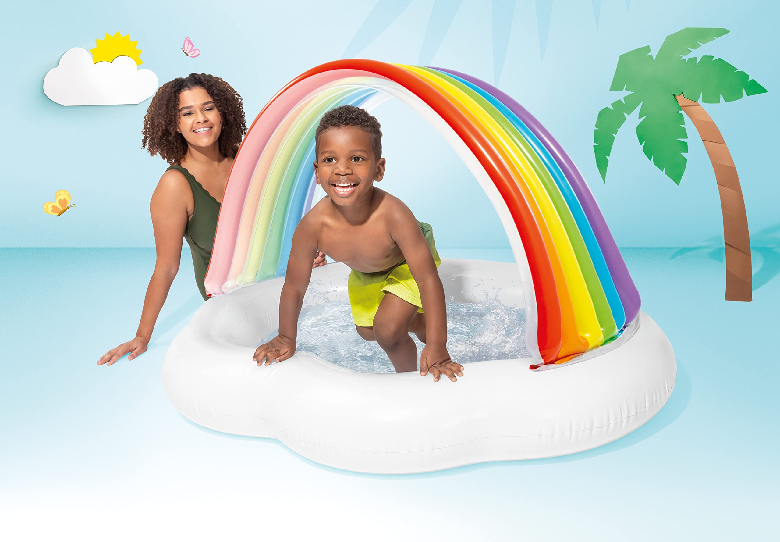 Intex Rainbow Cloud Inflatable Baby Pool, for Ages 1-3 - Like New