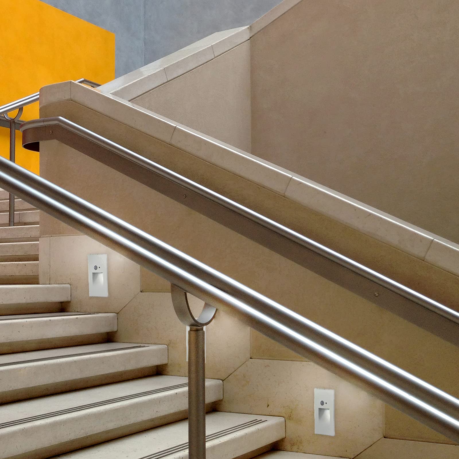 Ciata LED Indoor & Outdoor Motion Sensor Light Deck Stair Lights Indoor Motion Sensor Step Lights, Integrated PIR Motion Sensor and Dusk to Dawn Photocell Sensor Vertical Stairway Lighting - White  - Like New