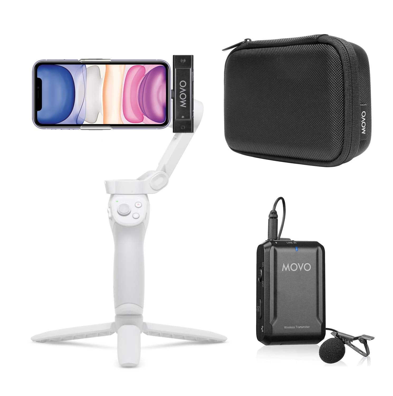 Movo Edge-DI Wireless Lavalier for iPhone - Perfect Compact Lav Mic for Smartphone Gimbal Stabilizer - Great for Vlogging, Filming, Teachers, and More - Compatible with DJI Osmo OM 4, 5 - Like New