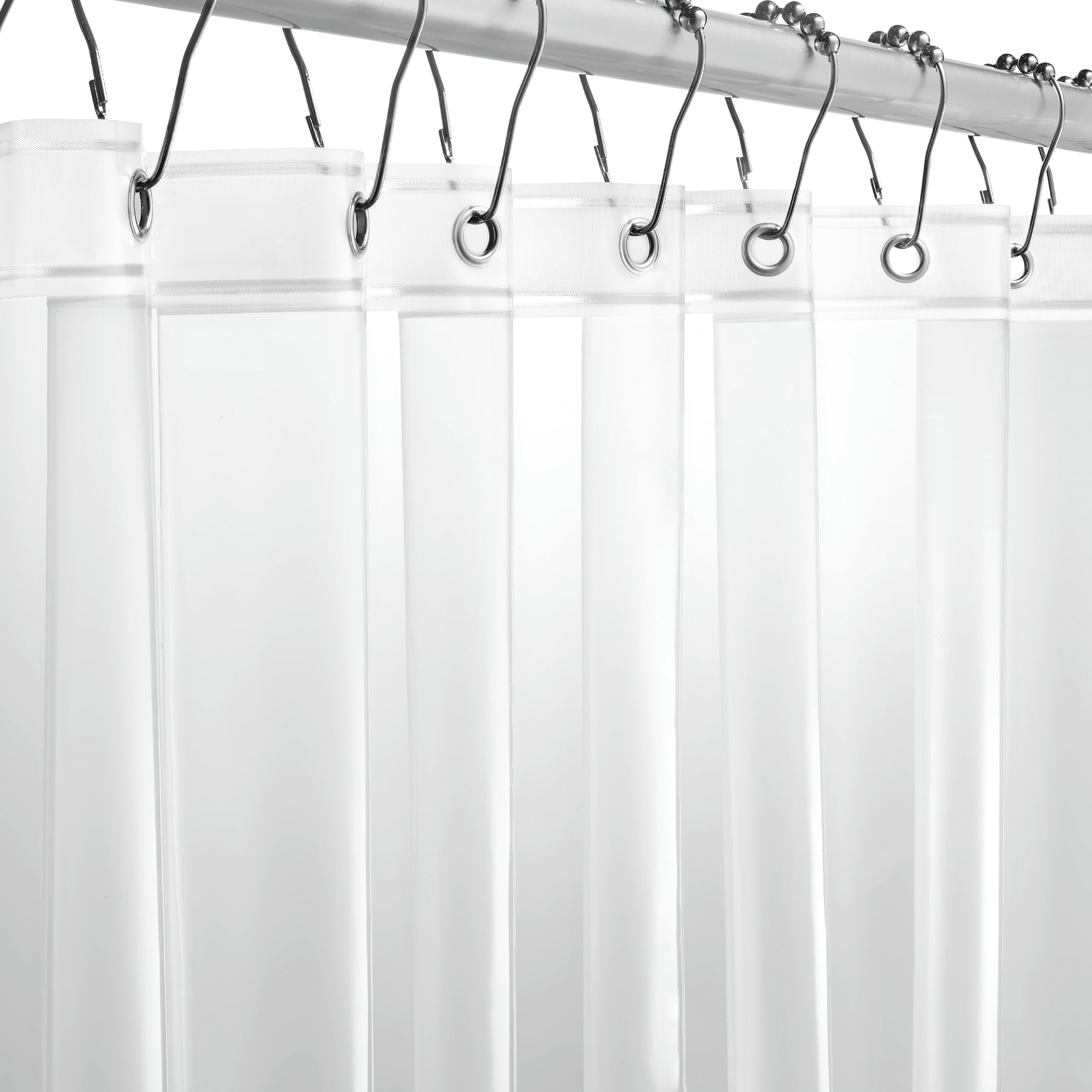 2 Pack 8G Clear Shower Curtain Liner, 72 x 72 PEVA Bathroom Shower Liners with Rustproof Metal Grommet and 3 Magnetic Weights, Heavy Duty, Compatible with Most Standard Showers - Like New