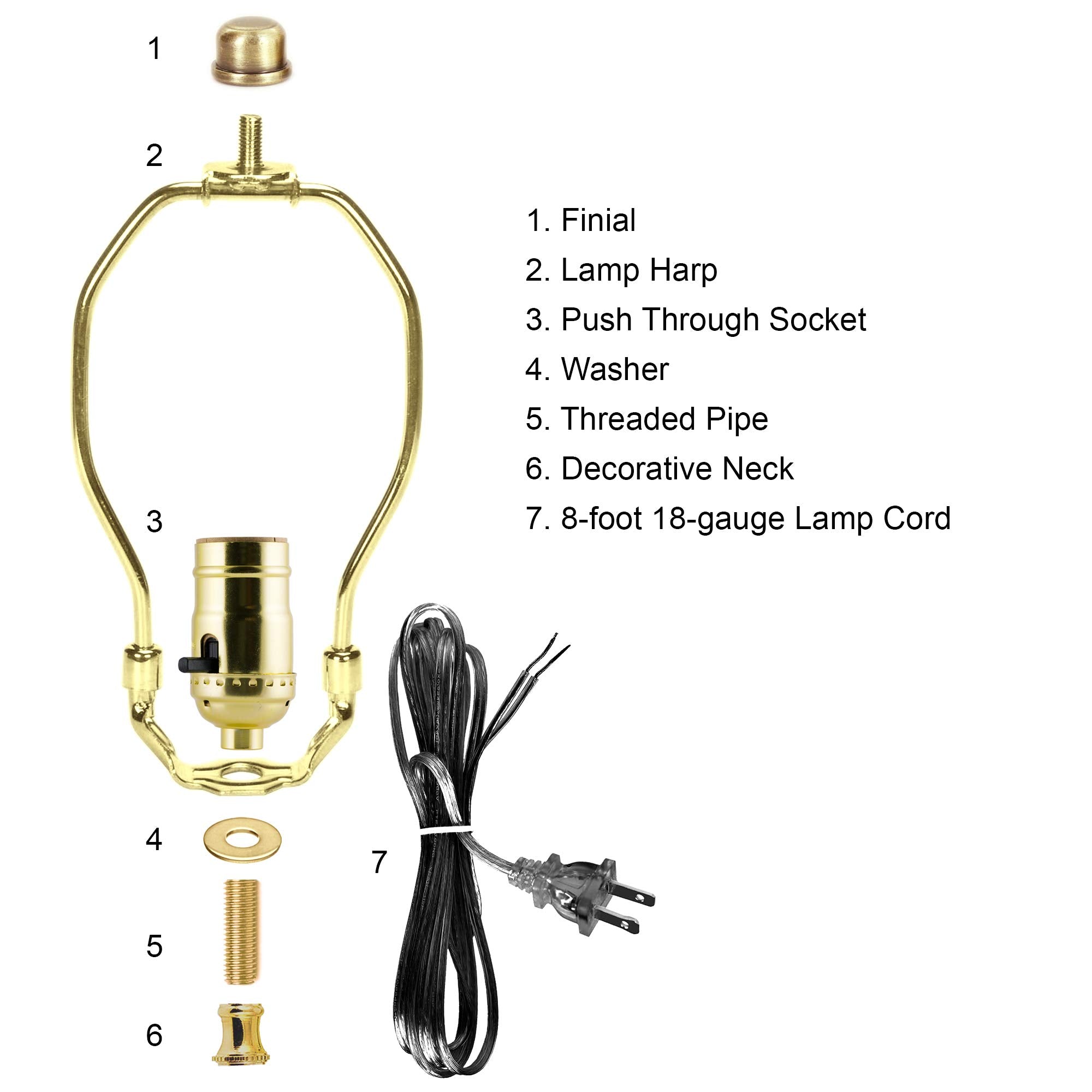 Dysmio Lighting Repair Your Favorite Lamps with The Make-A-Lamp Push-Through Socket Kit - 2 Pack - Like New