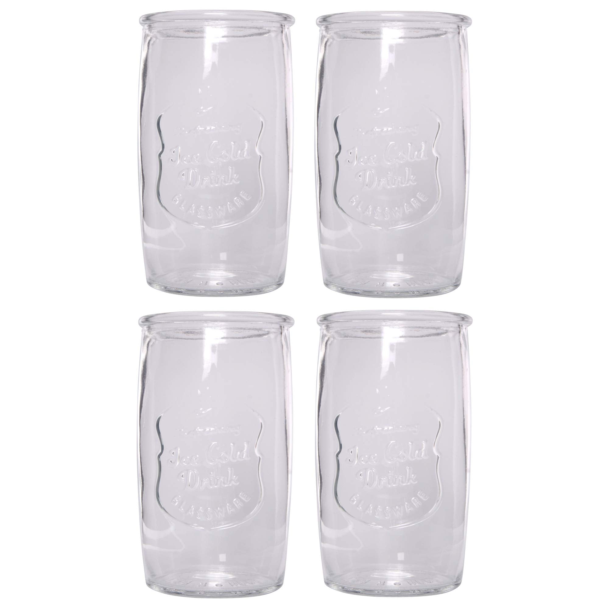 Home Essentials Retroware Ice Cold Glassware Set of 4, 20-Ounce - Like New