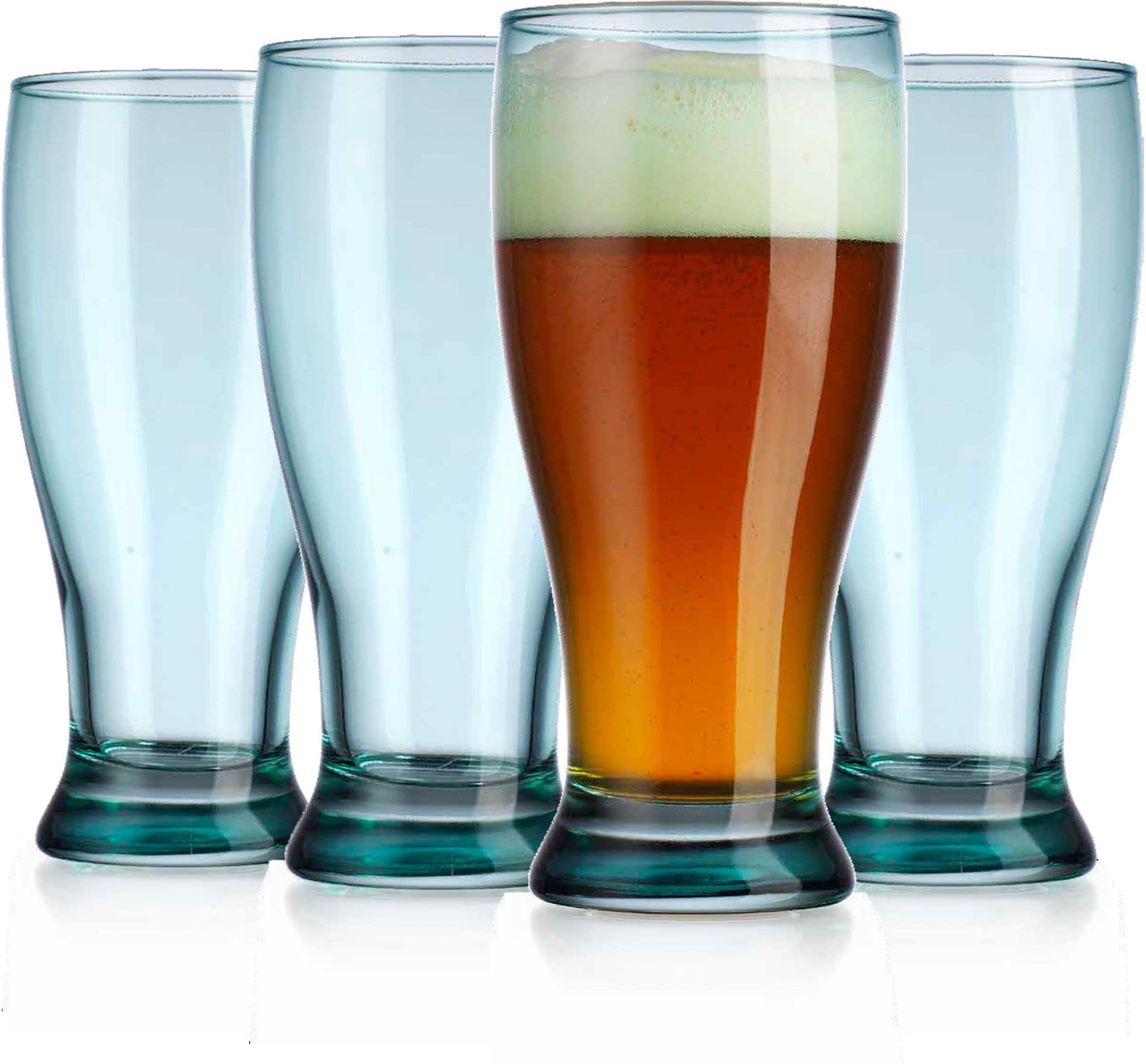 Glaver's Premium Pilsner Beer Glasses Set Of Pint Glasses, Tall Designed European Glass Tumbler Cups. For Bar, Cocktails, Beer, Soda, Juice, Beverages, Wheat, Ideal Gift For Men. - Like New
