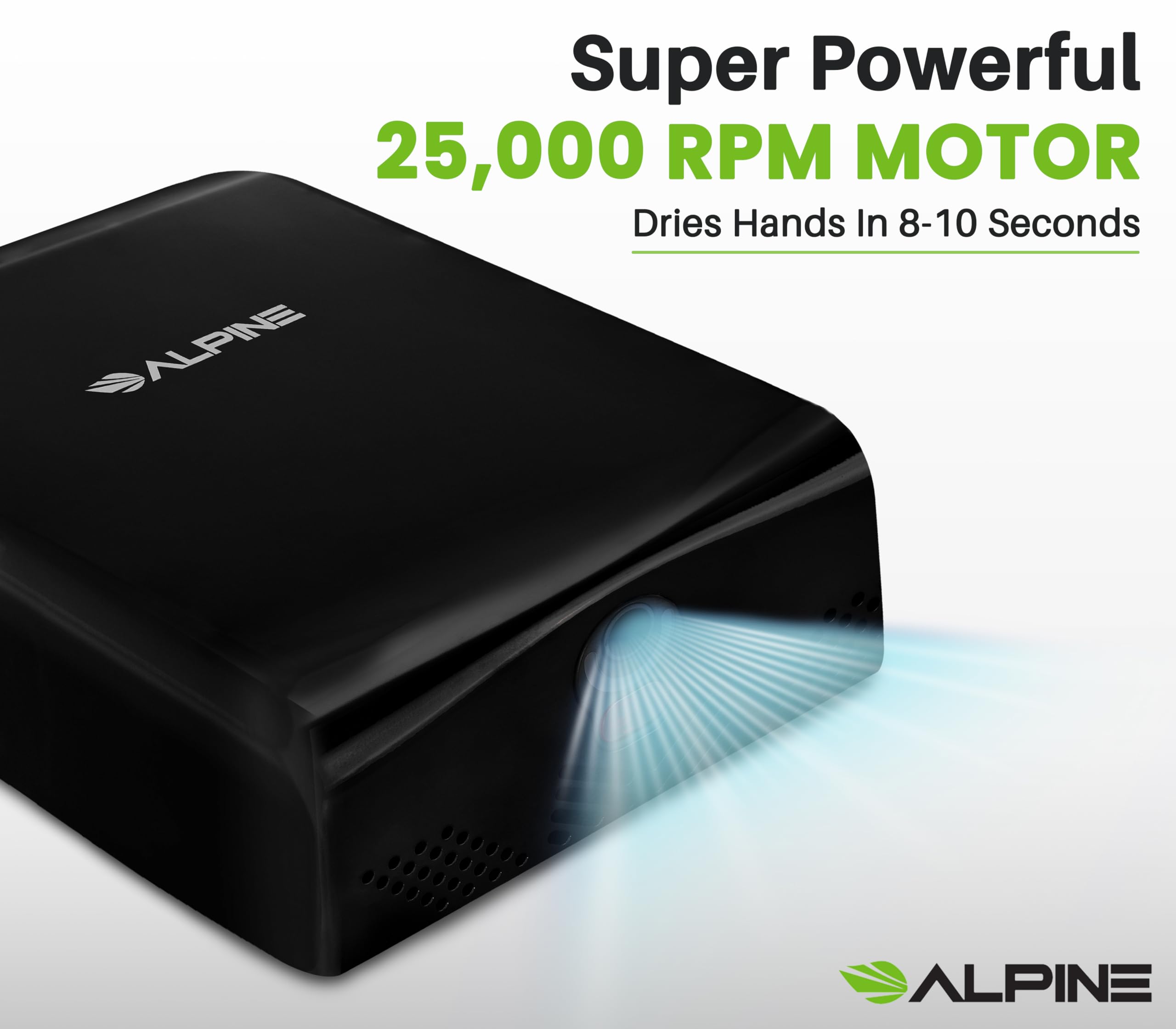 Alpine Commercial Hand Dryer with HEPA Filter, 8 Seconds Extreme Speed Electric Hand Dryer for Home Bathroom/Restaurant with Heat & Speed Control - ADA Compliant (120V) - Like New