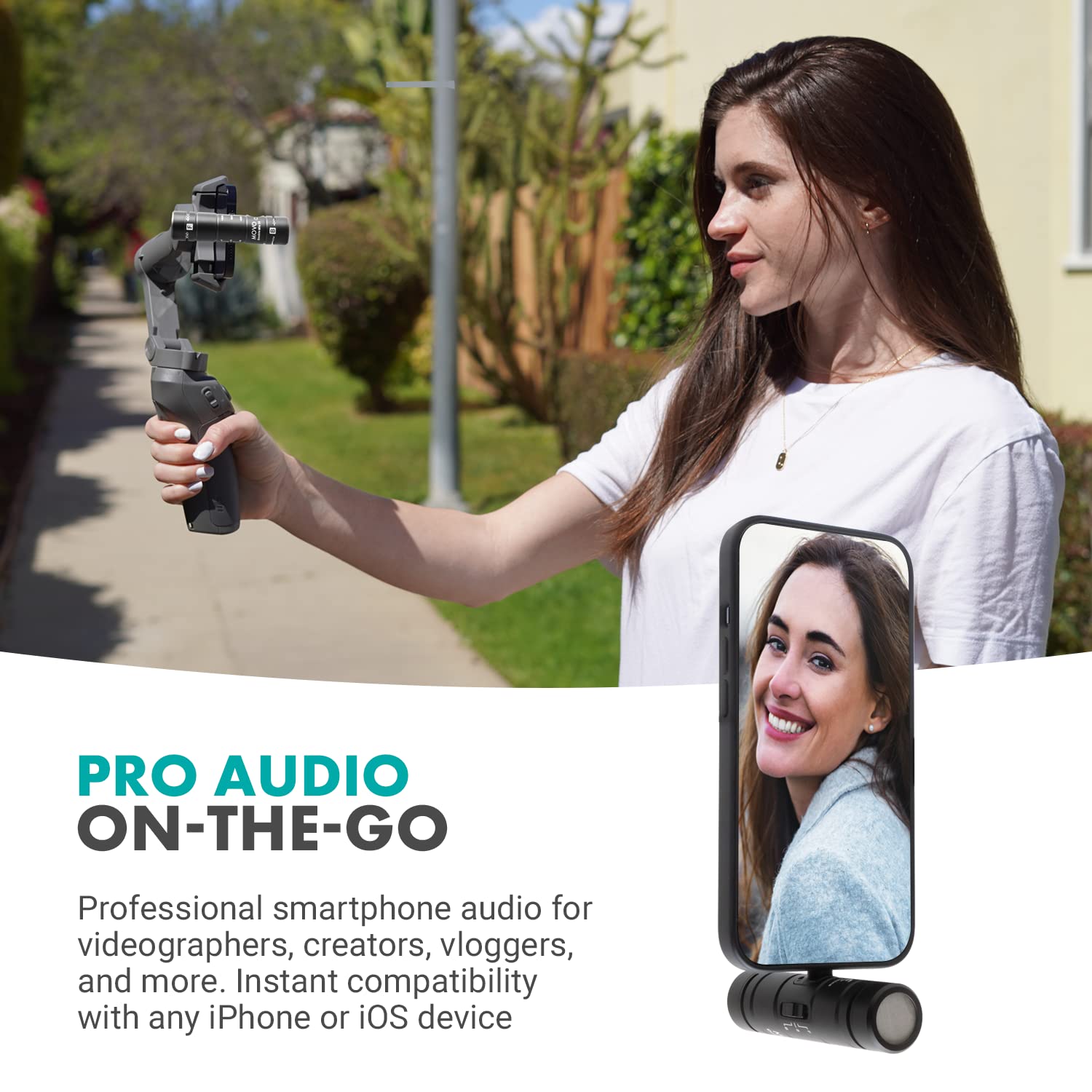 Movo DoubleMic-DI Dual Capsule Microphone for iPhone- Two-Sided Cardioid Condenser iPhone Microphone for Video Recording- Professional Microphone for iPhone, iPad, iOS- Apple Lightning MFi Certified - Good