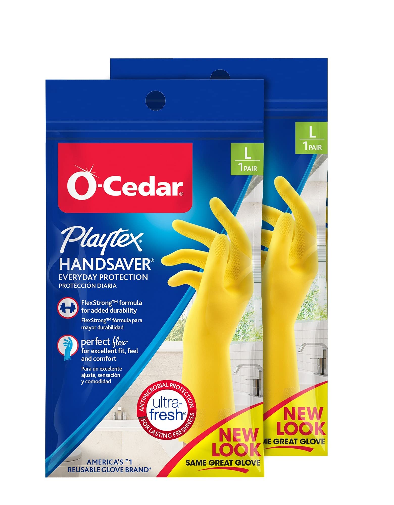 PLAYTEX HandSaver Rubber Gloves for Kitchen and Household Cleaning (2 Pairs) - Good