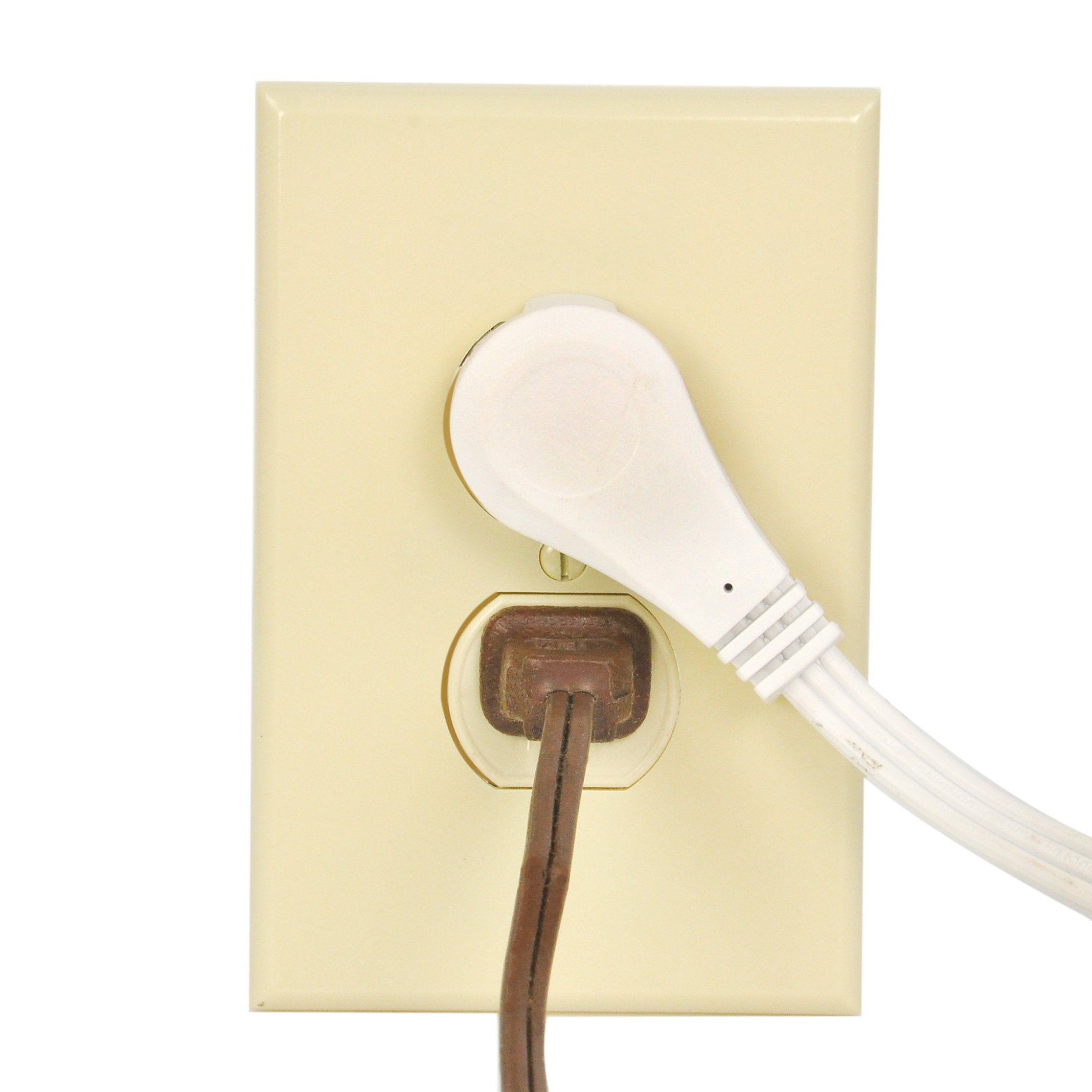 Flat Multiple Outlet Extension Cord for Indoor Use by Bindmaster- UL-Listed 3-Prong Multi Extension Wire- Space-Saving Flat Angled Extension Cord- White - Good