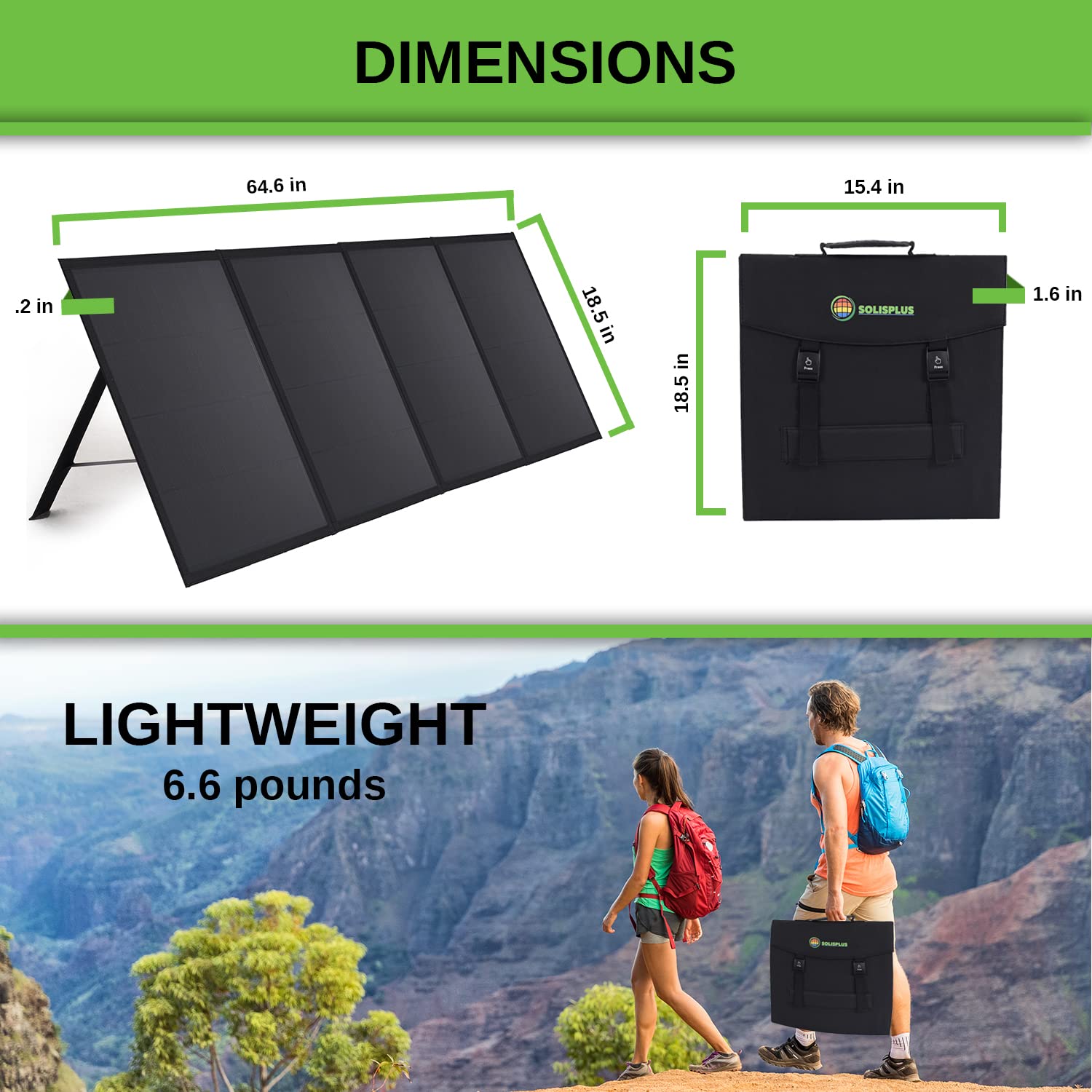 100 Watt Portable Solar Panel for Camping with Power Bank - Foldable ETFE Lightweight Solar Panel with 1 USB QC 3.0 5V/3A , 1 USB 5V/3A, DC5525 plus 10 DC connectors - Includes 10000mAh Power Bank  - Like New