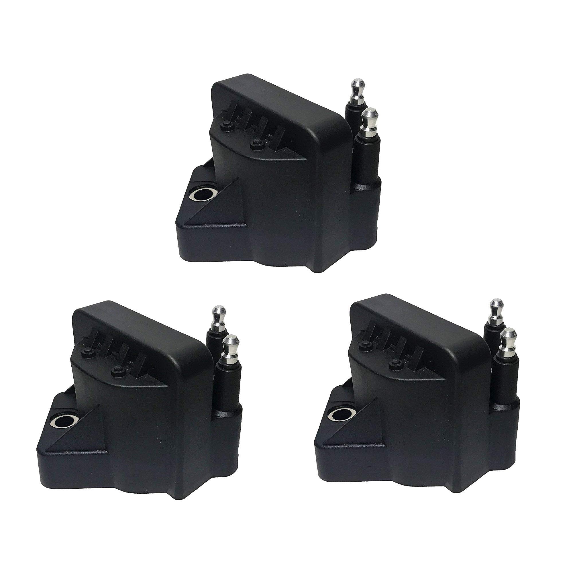 Ignition Coil Pack Set of 3 - Replaces 10472401, 10467067, D555, 89056799, C849 - Compatible with Chevy, Buick, Cadillac & Other GM Vehicles - Impala, Malibu, Deville, Alero, Lesabre - Very Good