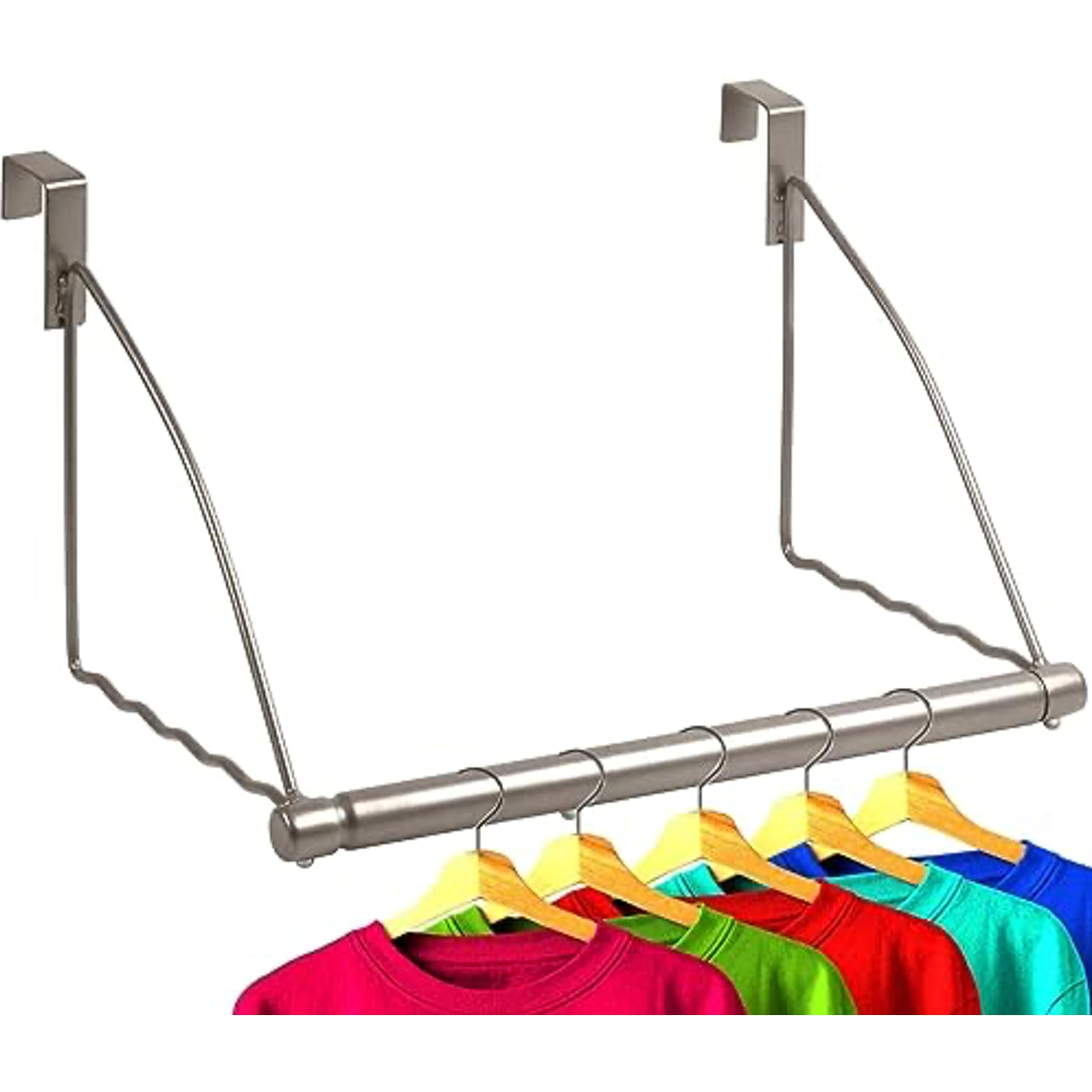 HOLDN� STORAGE Over The Door Hanger - Door Rack Hangers for Clothes - Bathroom Over Door Hanger for Hanging Clothes & Towels - Over The Door Clothes Drying Rack, Gray - Like New