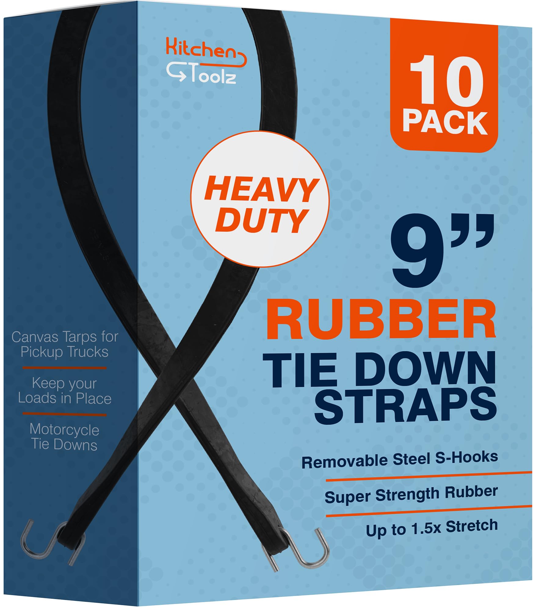 Rubber Bungee Cords with Hooks - Heavy Duty Outdoor Flatbed Tarp Straps Bungie Tie Downs - Like New