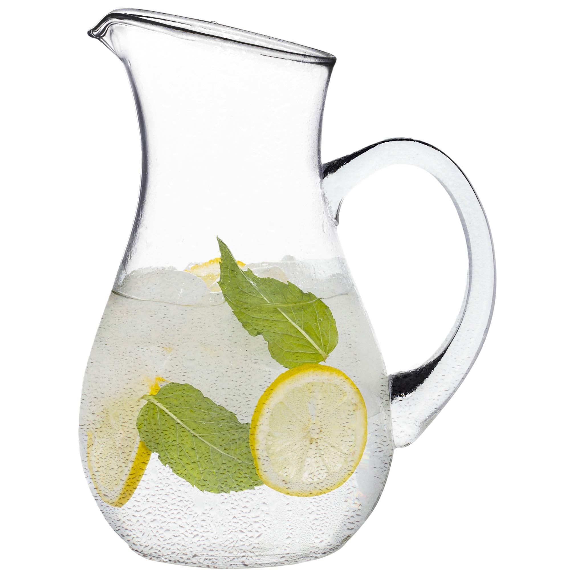 Glass Water Pitcher with Spout � Elegant Serving Carafe for Water, Juice, Sangria, Lemonade, and Cocktails � Crystal-Clear Glass Beverage Pitcher. - Acceptable