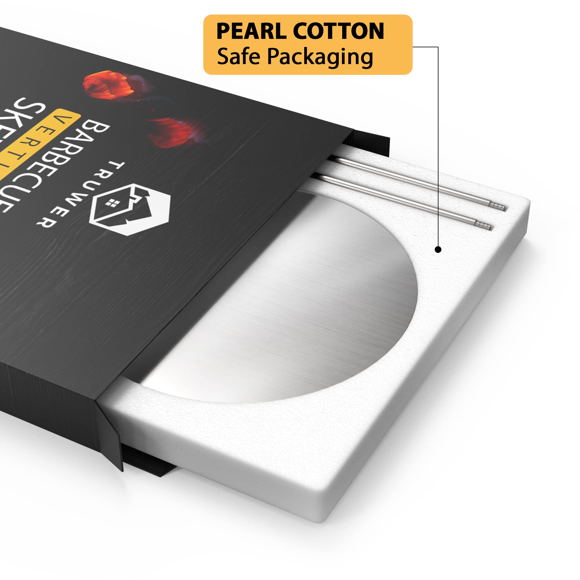 TRUWER Barbecue Vertical Skewer � Stainless Steel Roasting Sticks for The Perfect BBQ � 15/64 inches Rod Diameter with 8,12 inches Length � Durable and Reliable Skewers for Grilling � Stable Design - Like New