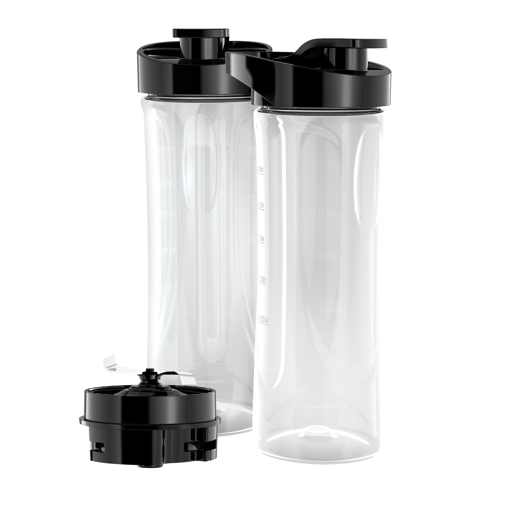 BLACK+DECKER PBJ2000 FusionBlade 20 Ounce BPA-Free Personal Blender Jars (2-Pack with Travel Lids) - Like New