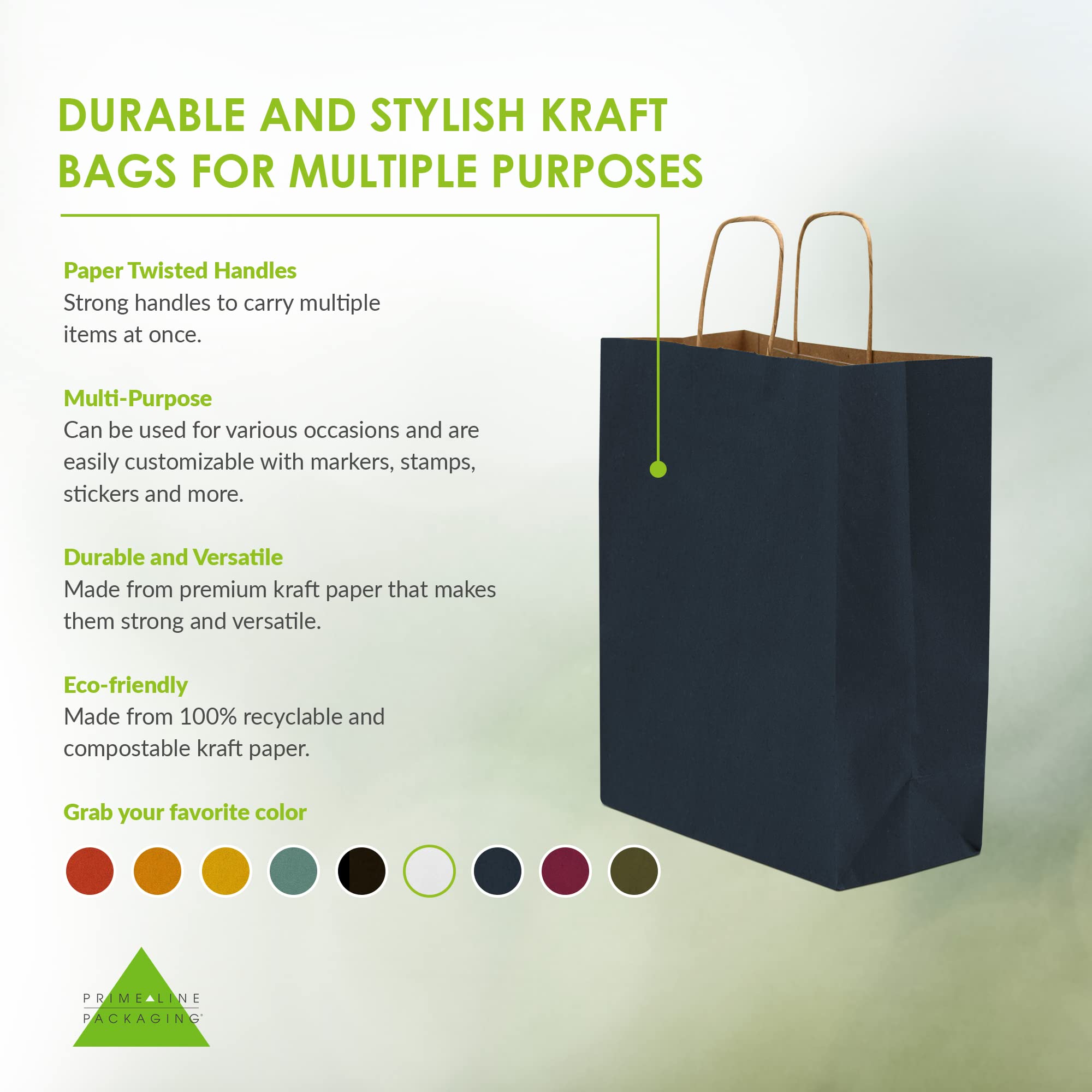 Blue Gift Bags - 10x5x13 100 Pack Navy Blue Gift Bags, Medium Size Kraft Paper Shopping Bags with Handles for Small Business, Retail, Boutique Merchandise, Goodie & Favor Bags, Boys Gift Wrap, Bulk - Like New