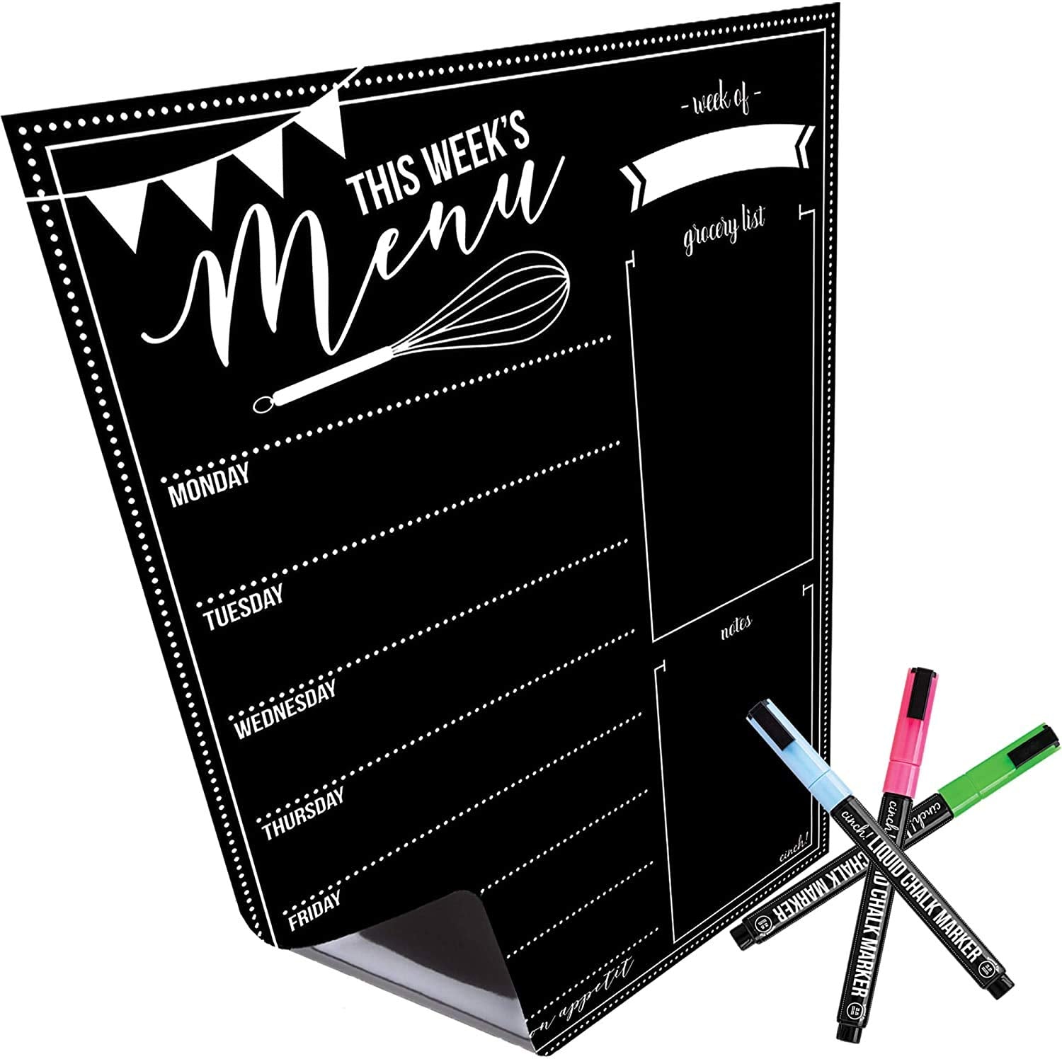 Magnetic Dry Erase Menu Board for Fridge - Like New