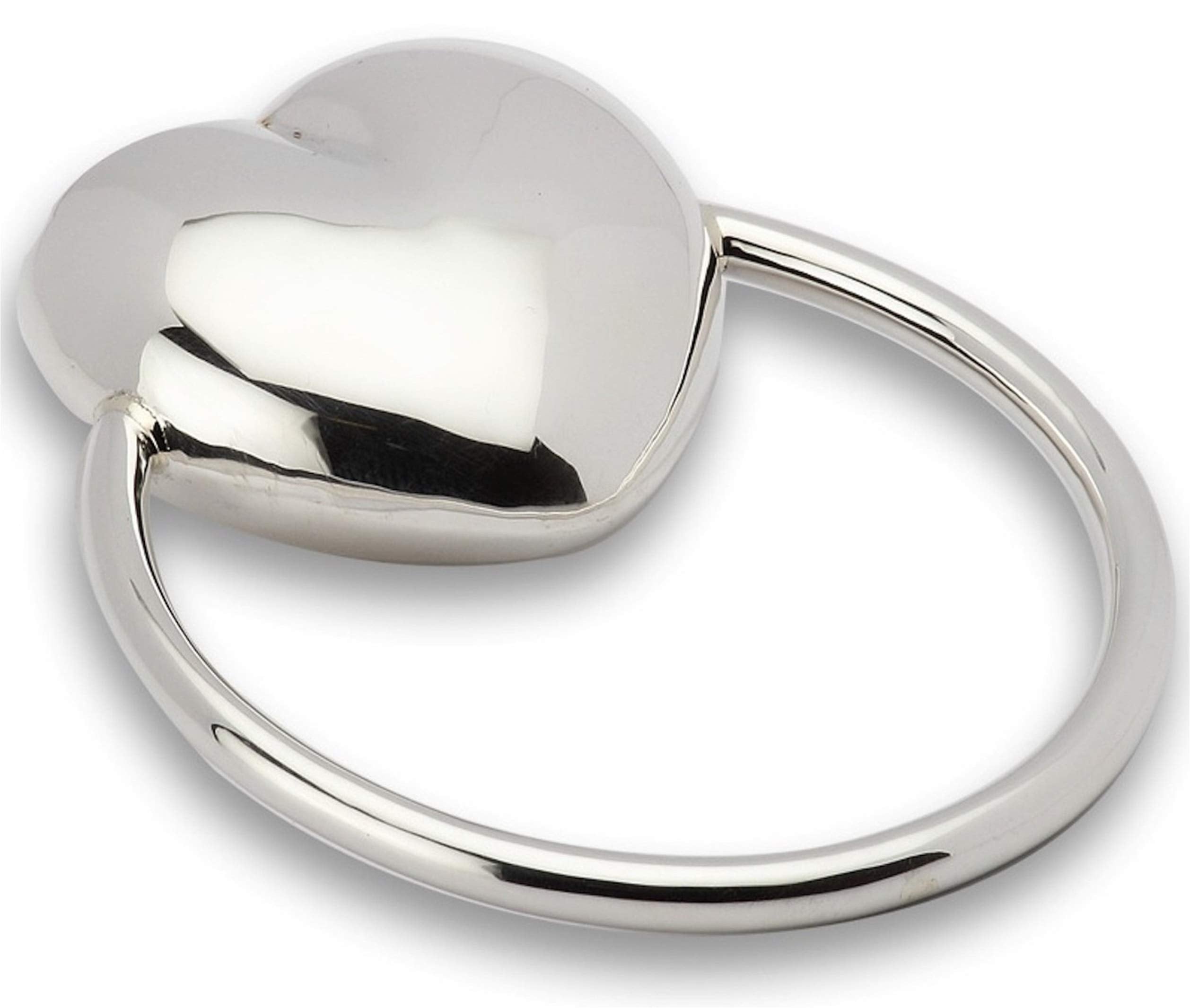 Cunill Heart Ring Baby Rattle, 2-Inch, Sterling Silver - Like New