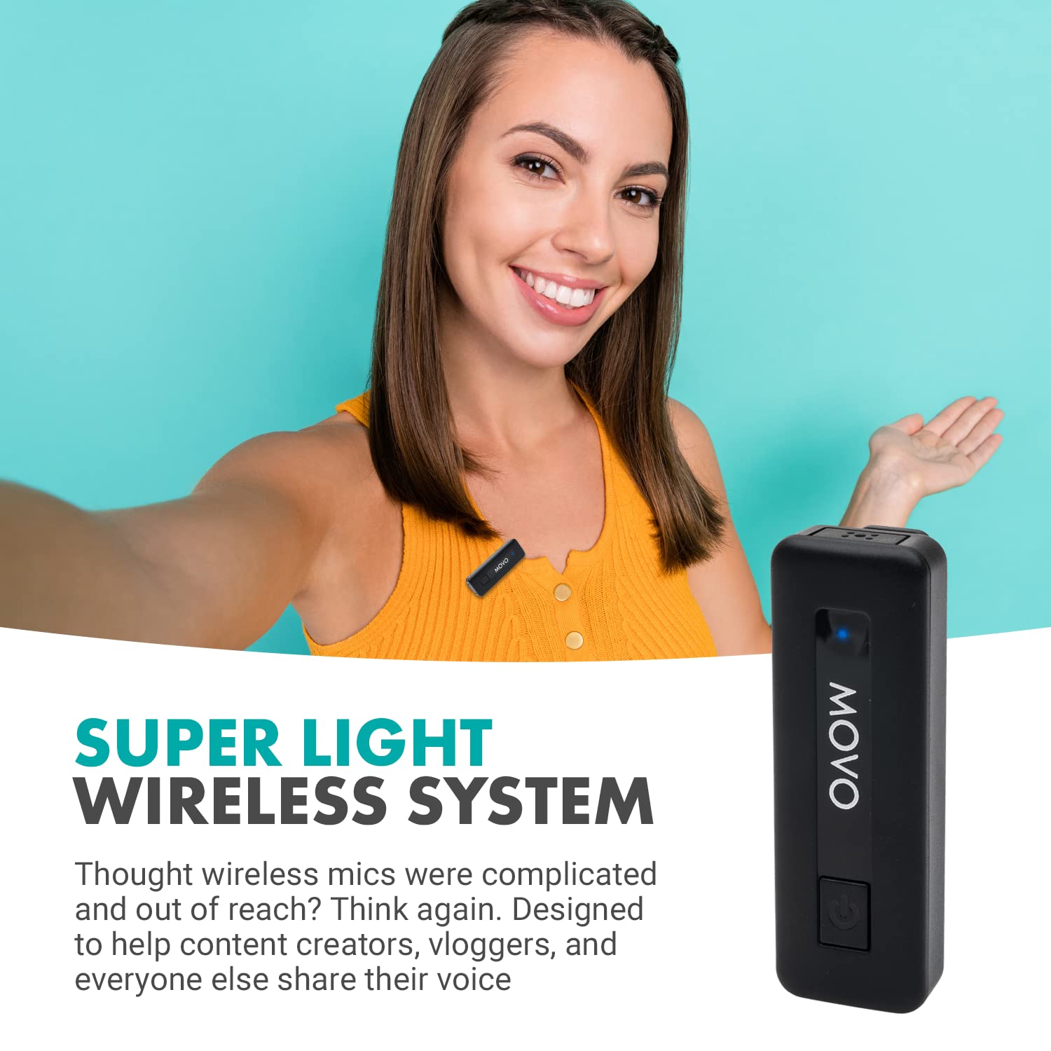 Movo Wireless Mini UC USB-C Wireless Microphone for Android - Wireless Lavalier Mic for Android Phones, Laptops, iPad Pro, and More - Good