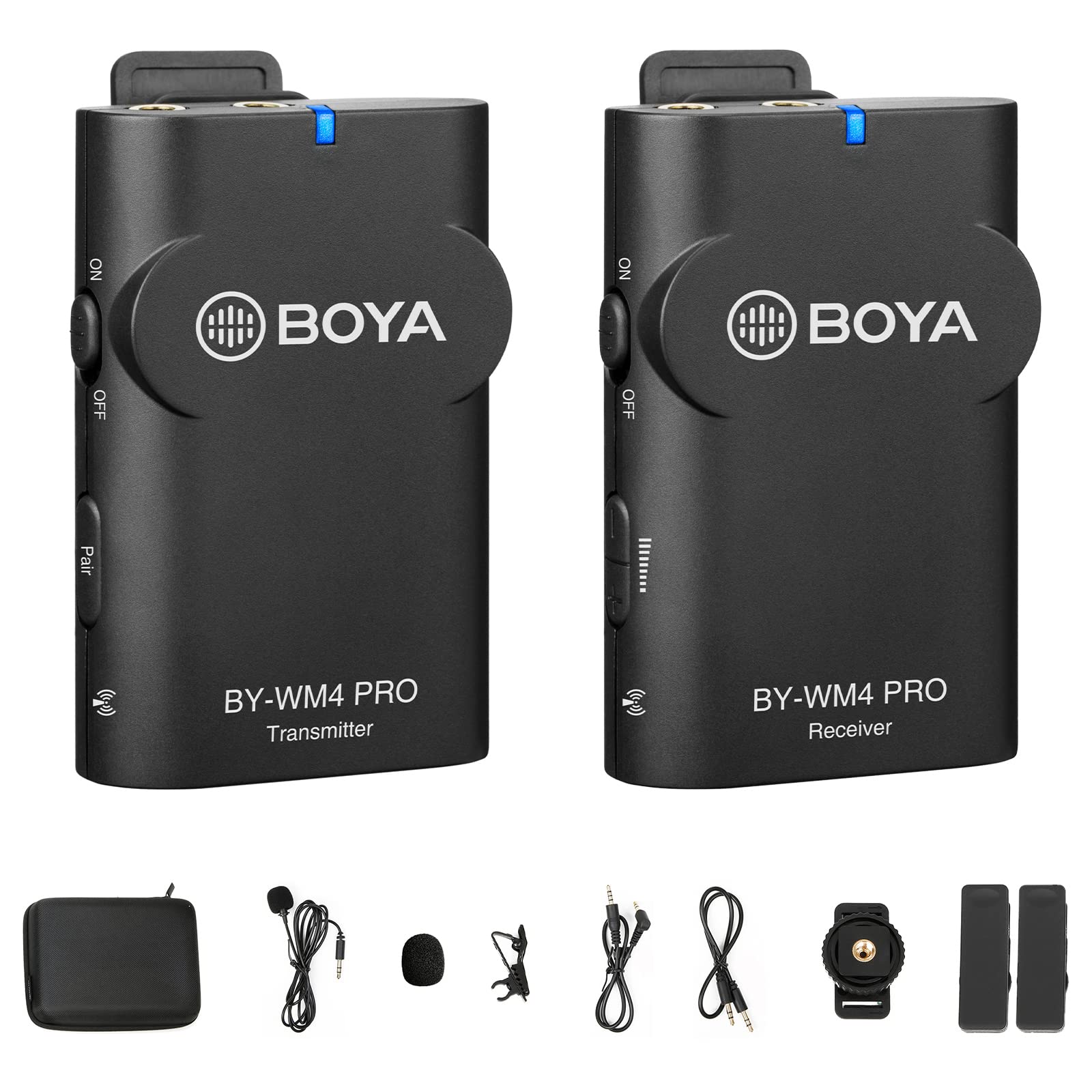 BOYA WM4 PRO 2.4G Wireless Lavalier Microphone system with Canon Nikon Sony DSLR Camera camcorders Youtude Facebook TikTok vlog live streaming interview commentary - Very Good