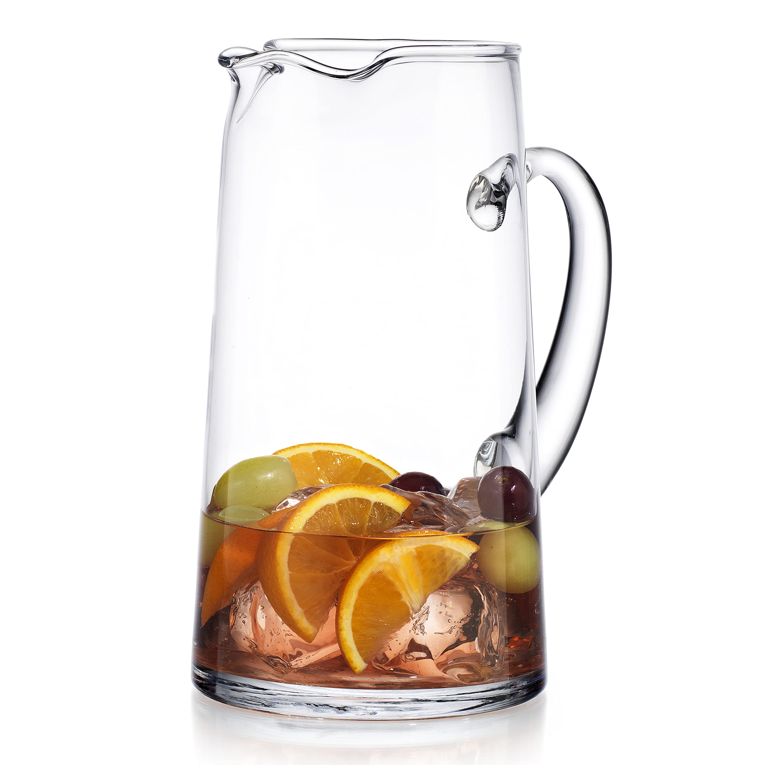 Glass Water Pitcher with Spout – Elegant Serving Carafe for Water, Juice, Sangria, Lemonade, and Cocktails – Crystal-Clear Glass Beverage Pitcher. - Like New