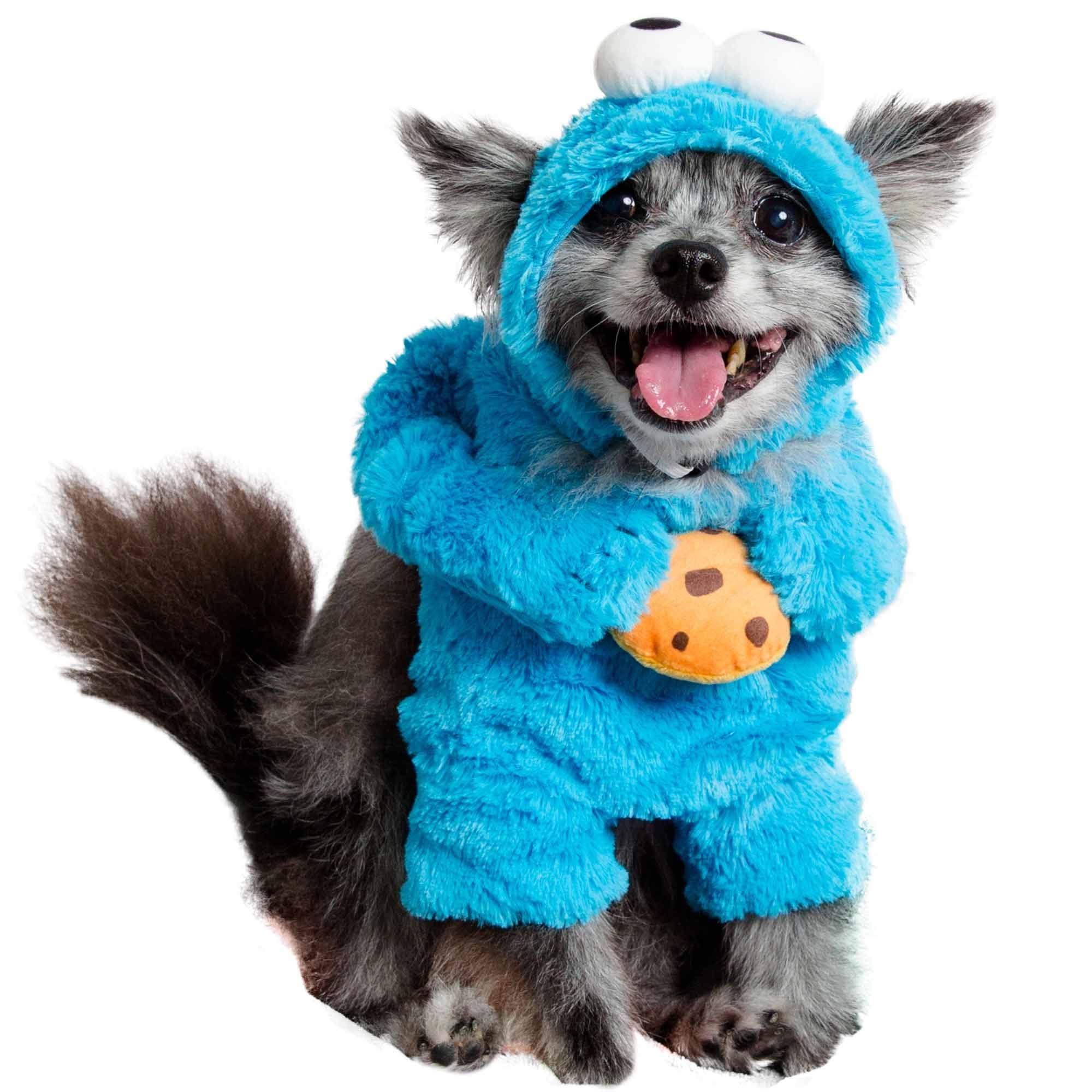 Pet Krewe Unleash The Parade Cookie Monster Dog Costume Sesame Street Pet Costumes for Small Dogs - Very Good